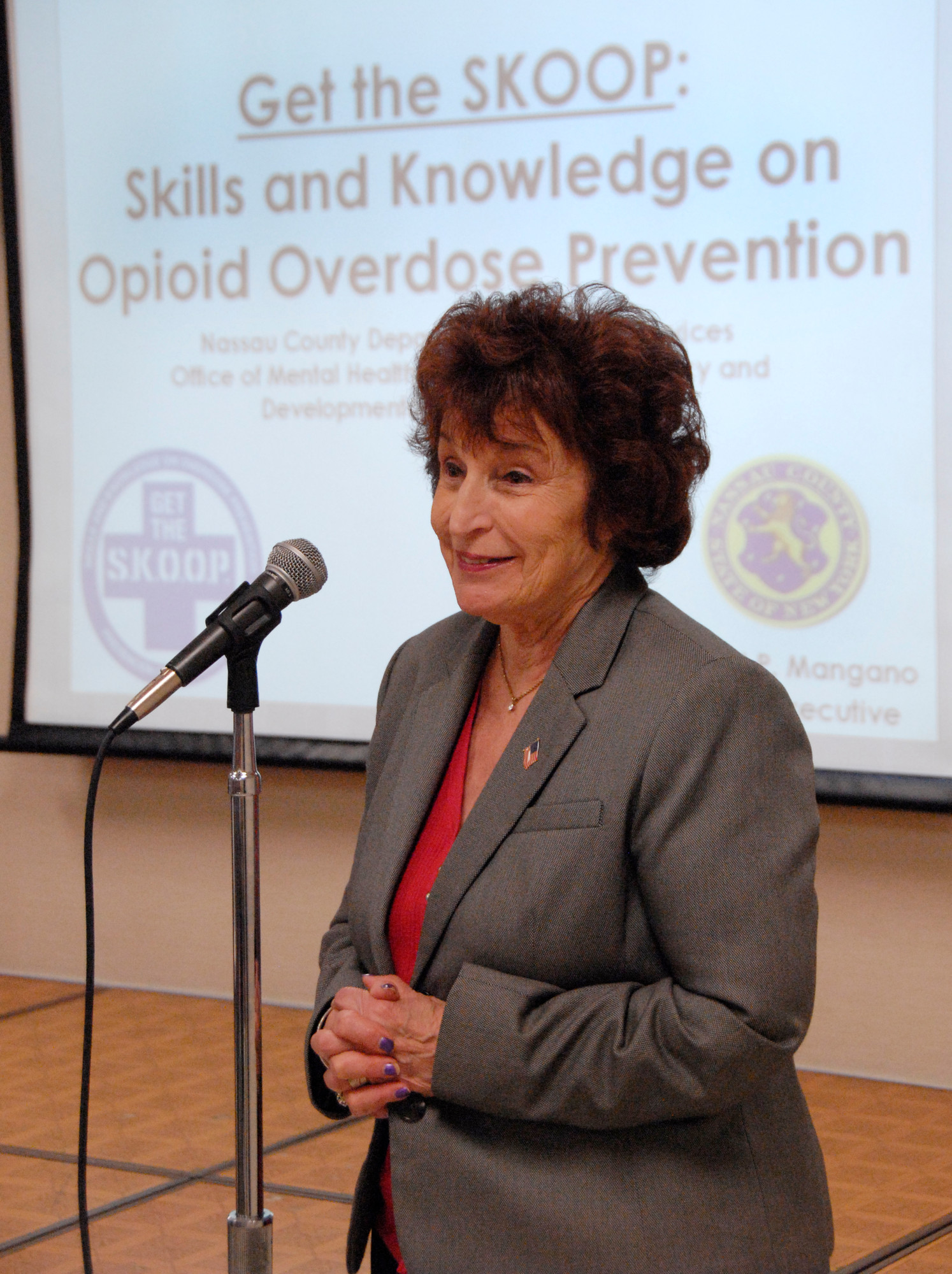Norma Gonsalves, the Nassau County's Legislature's presiding officer, brought the Narcan training to East Meadow on  May 28.