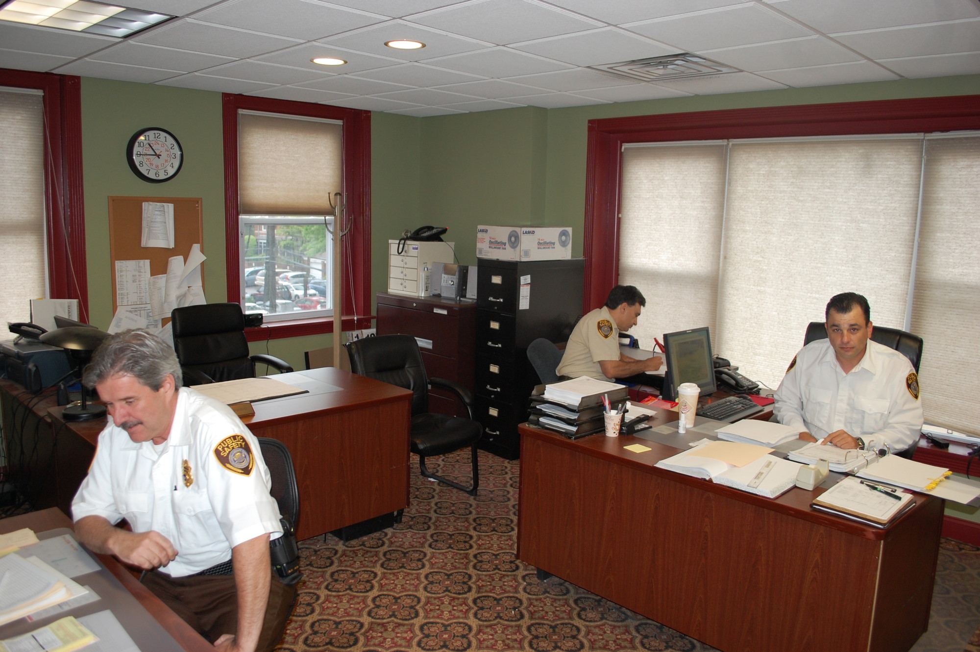 Public Safety officers in their new space at 195 Rockaway Ave.