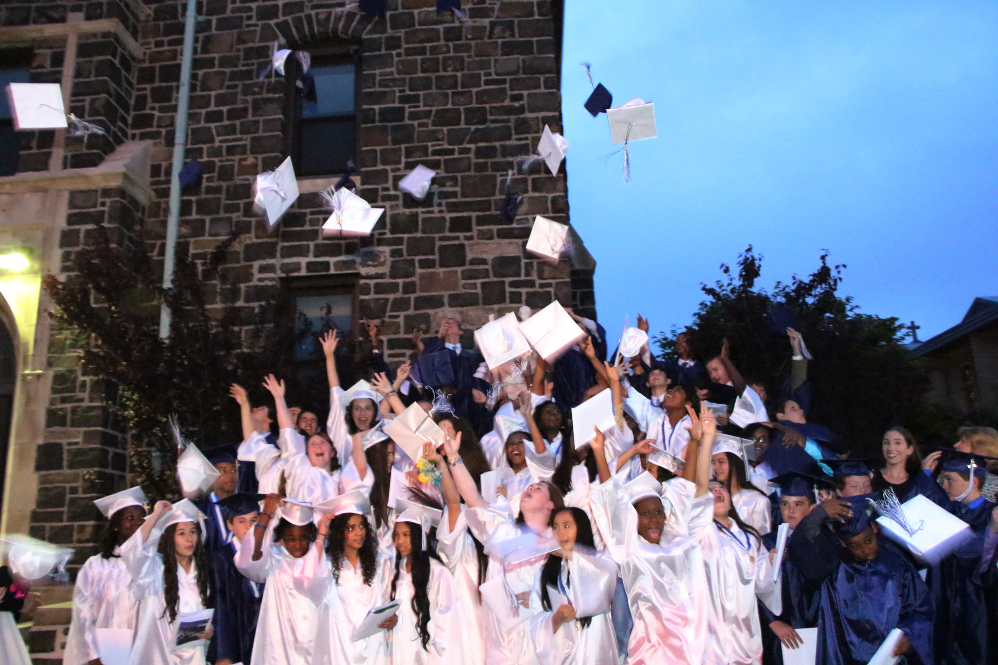 St. Christopher’s Class of 2014, tossed their caps into the sky last week following their graducation ceremony.