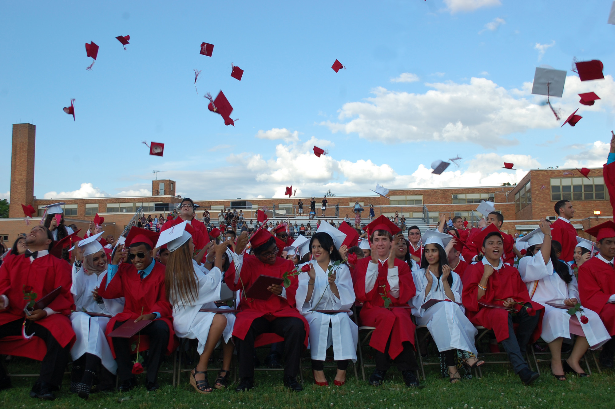 The 57th class to graduate from Valley Stream South High School fired their caps in the air as the ceremony came to a close on June 26.