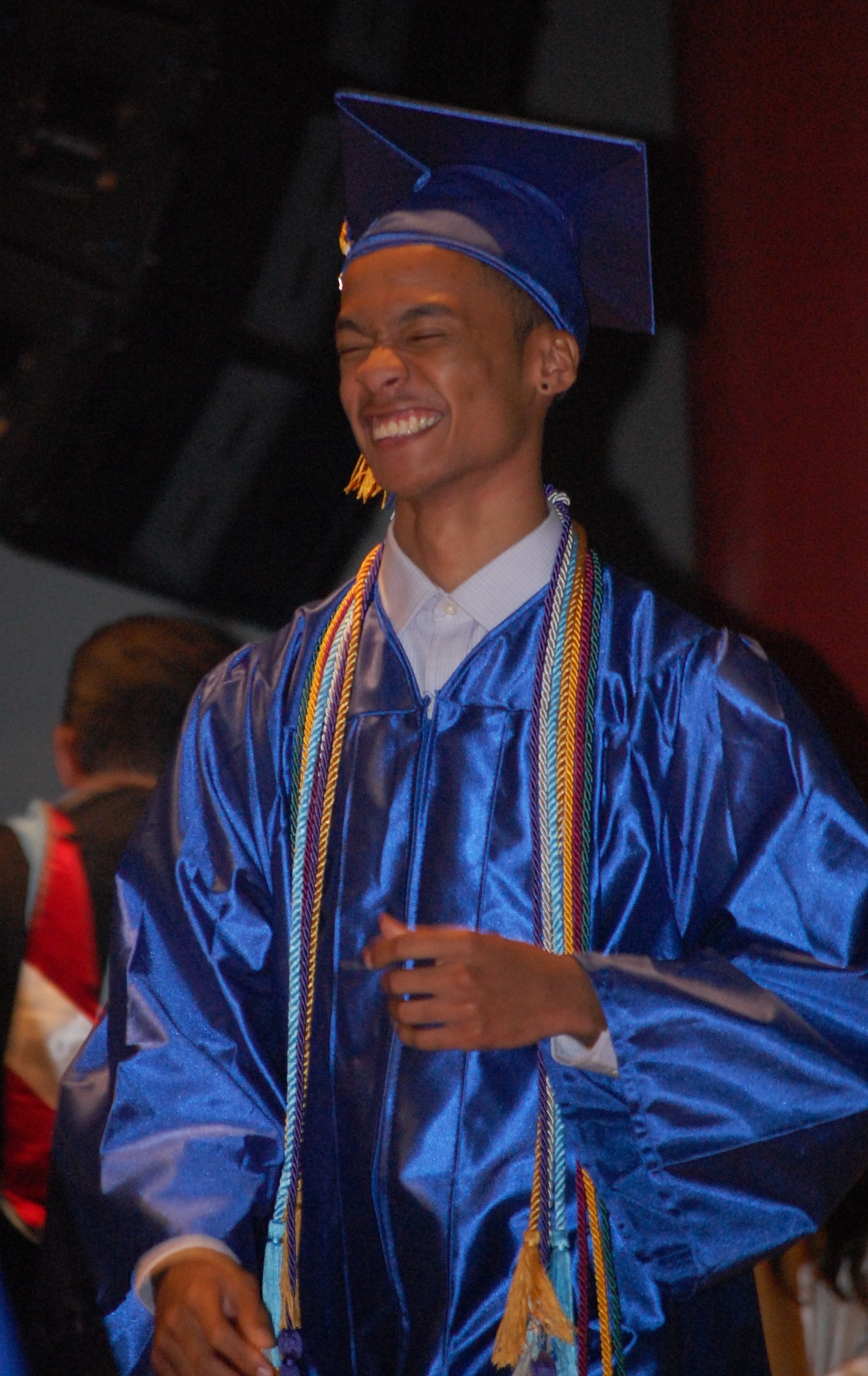 Central’s Jehron Pura-Bryant went up to accept his diploma at the Tilles Center on June 25.