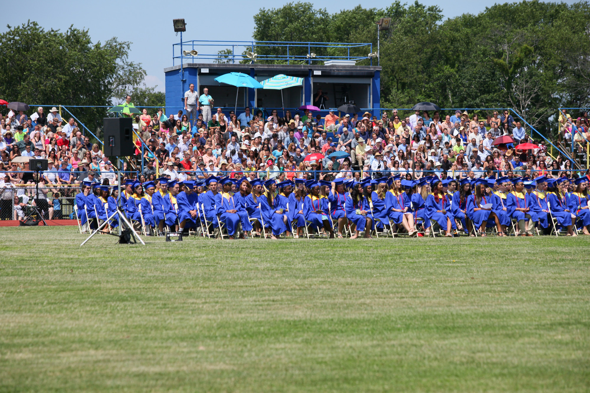 The East Meadow graduation took place on the John Barbour Memorial Field outside of the school.