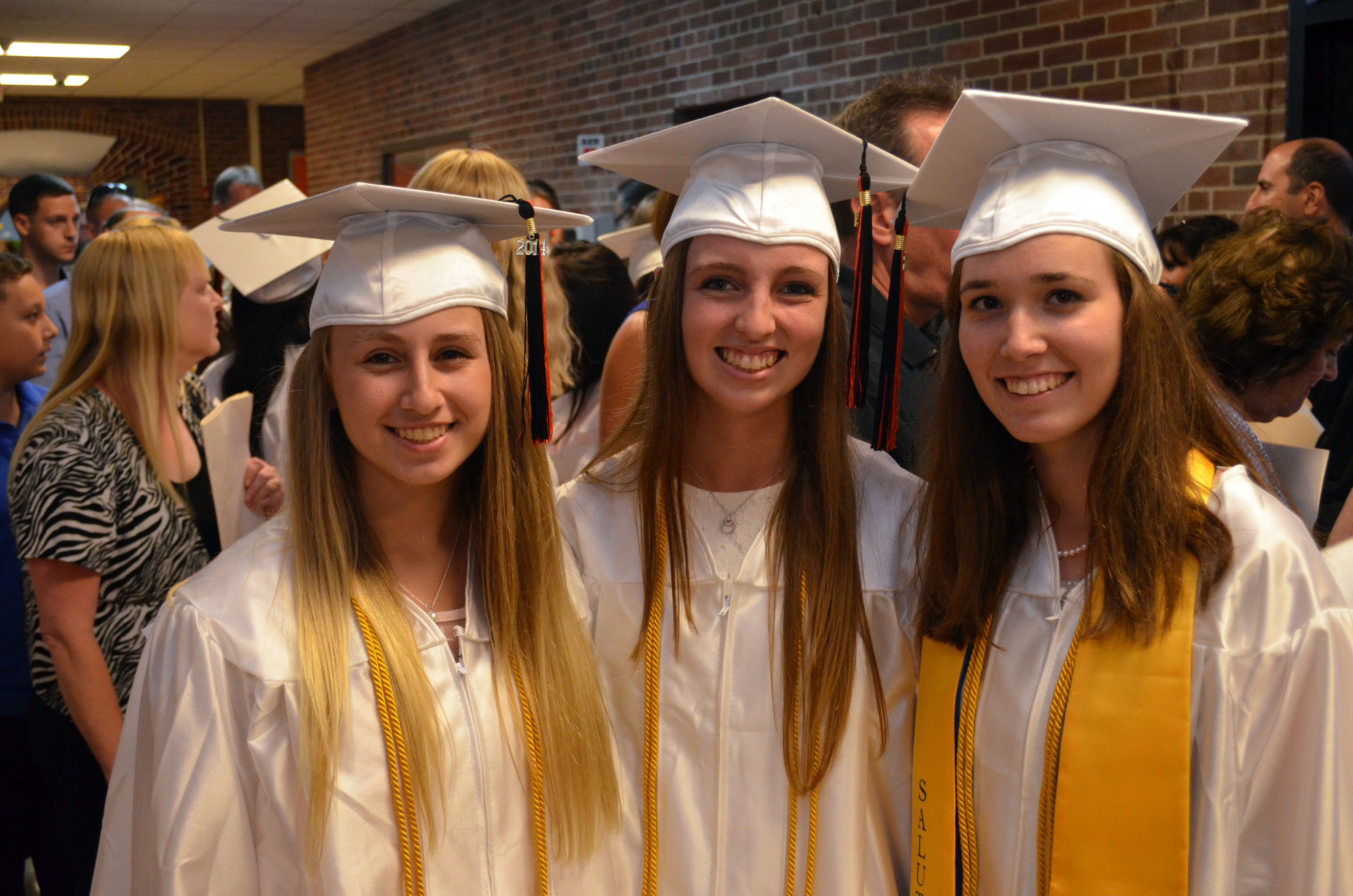 Graduating friends Katie Millar, Emily Galligan and Kate Nicoletti got together for a photo after the ceremony.