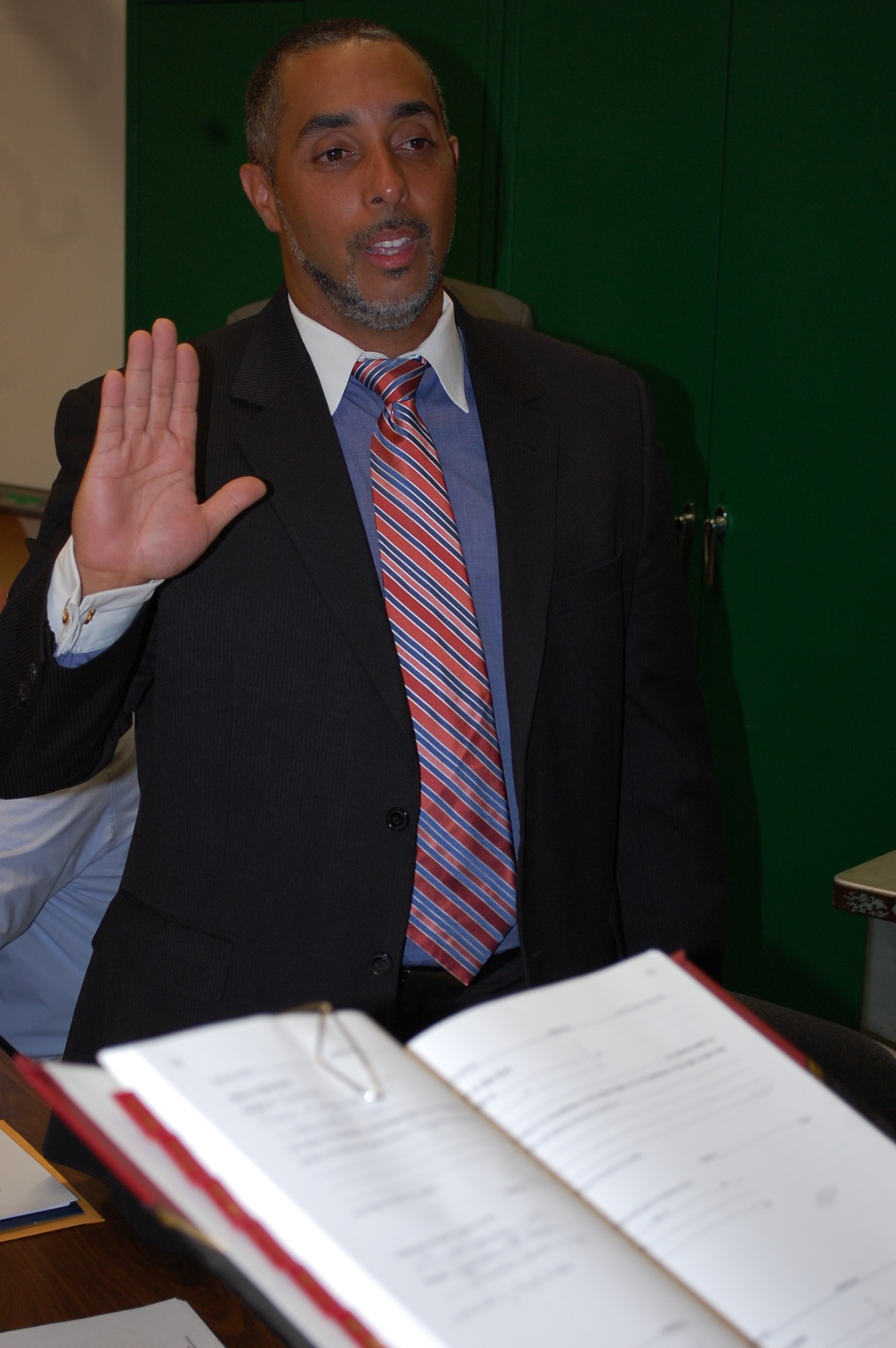 Armando Hernandez was sworn in to his first term on the District 24 Board of Education.