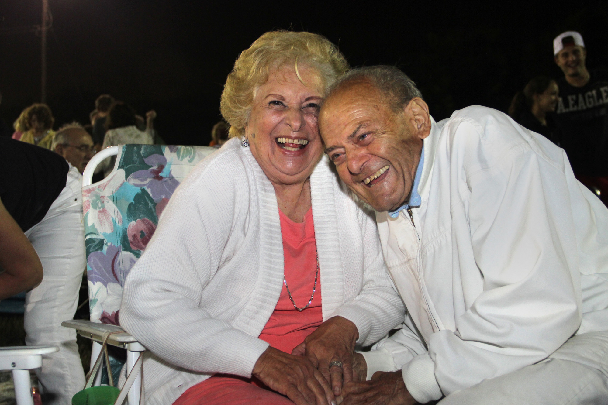 Mary and Hank Capozzi share a laugh after the fireworks.