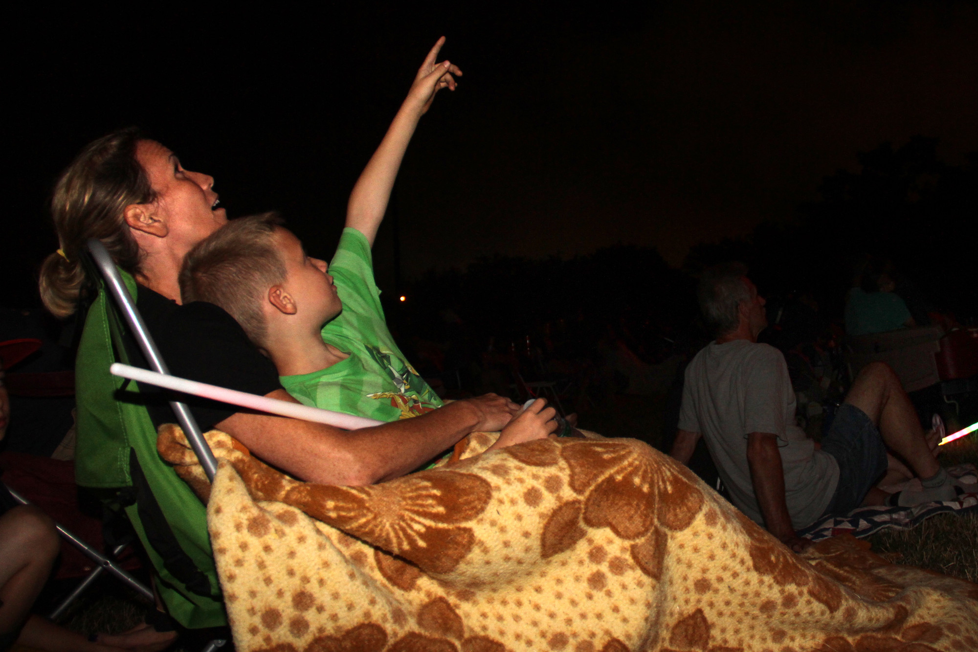 Theresa and Owen Marigliano enjoy the fireworks' finale.