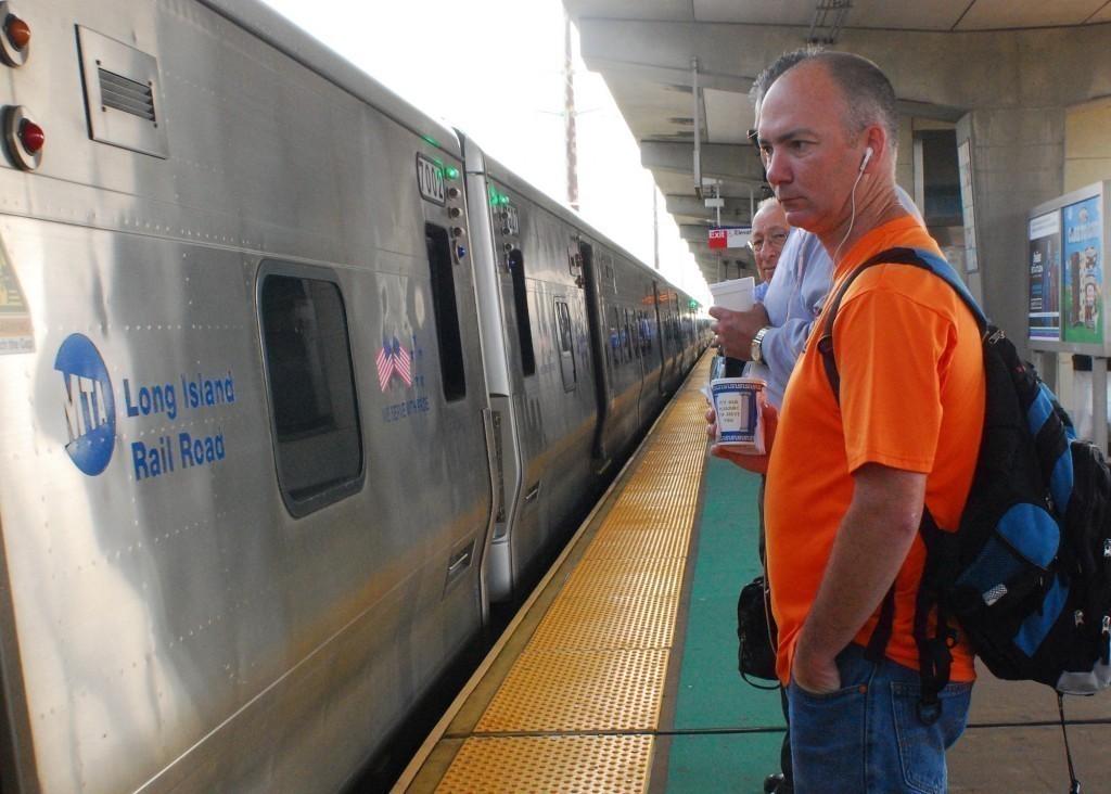 Dave Francis, front, of Bellmore, said on Monday that he’s starting to worry that there will be a Long Island Rail Road strike on Sunday.