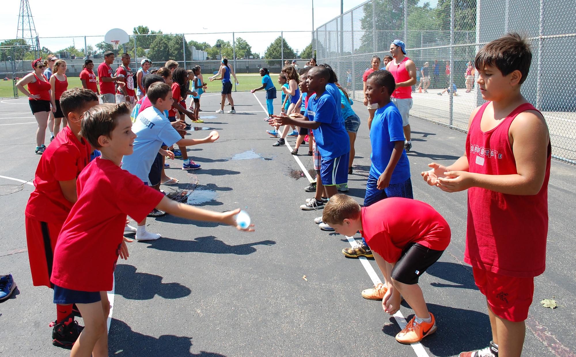 Campers participated in the water balloon toss at Camp Barrett's Color Wars competition on July 18.