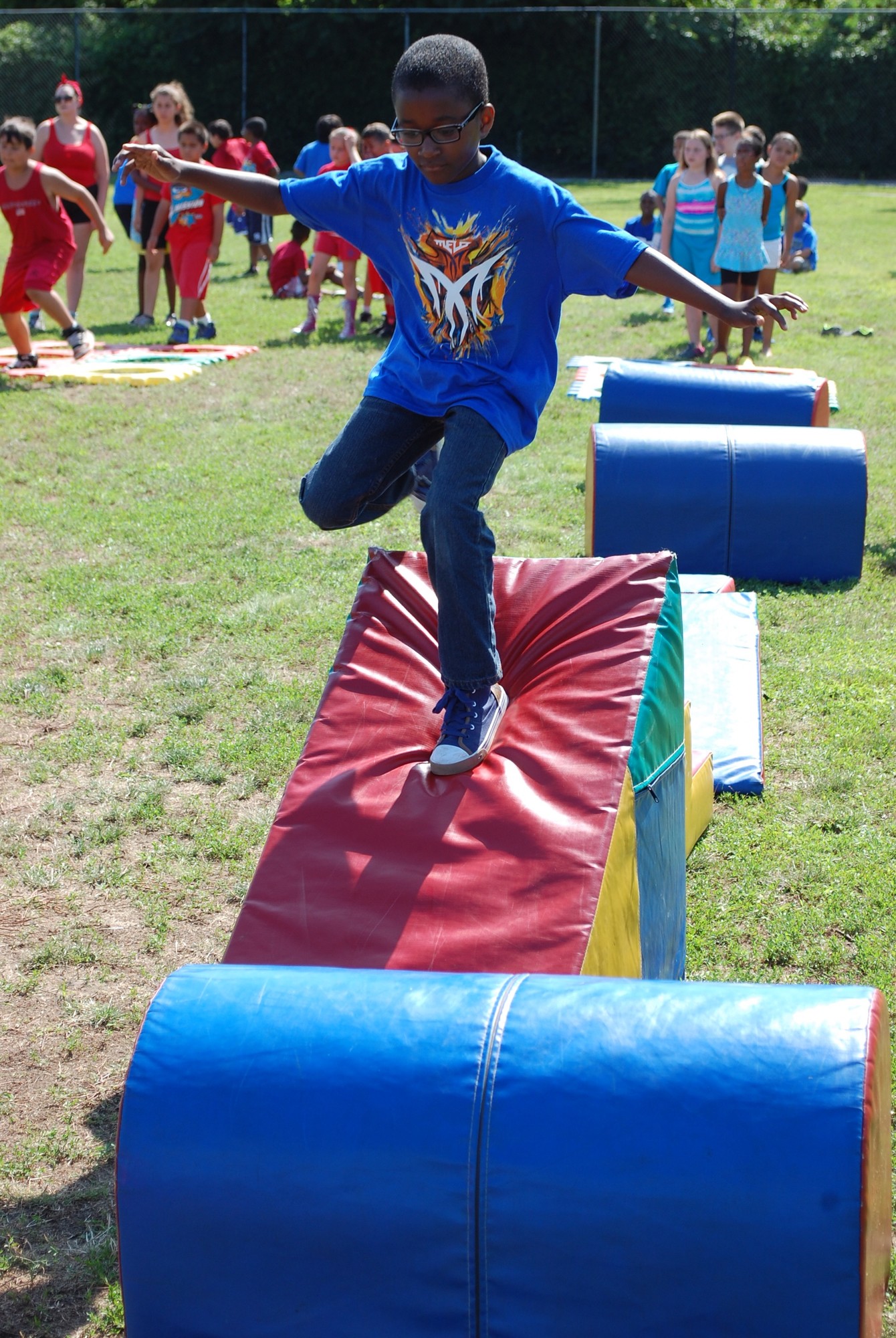 Brian Louis tackled the obstacle course.