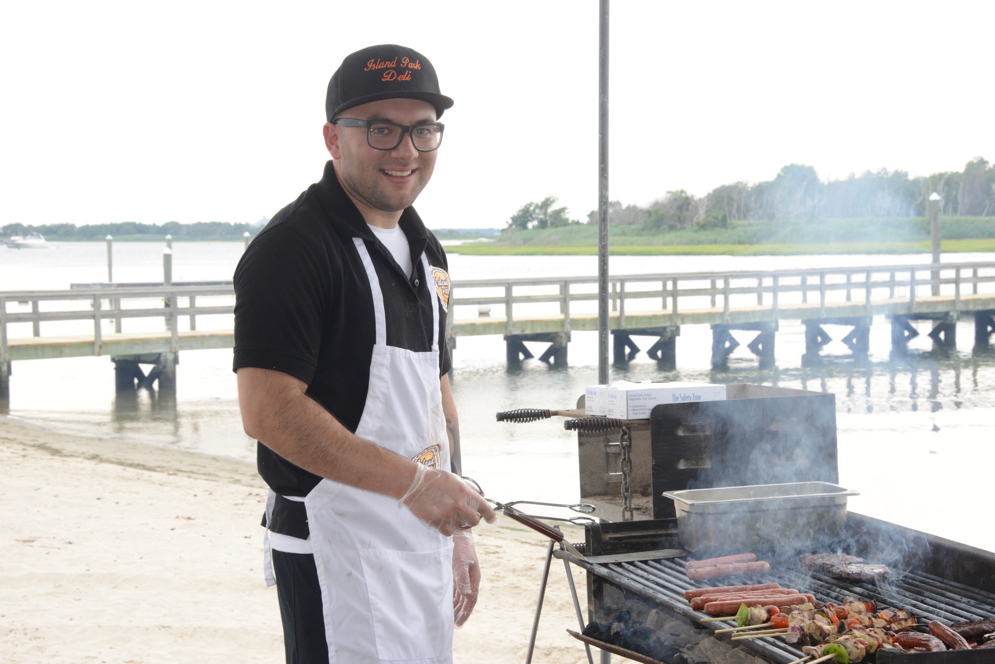 Lorenzo Rivera worked the grill at the Chamber’s Calypso Night.