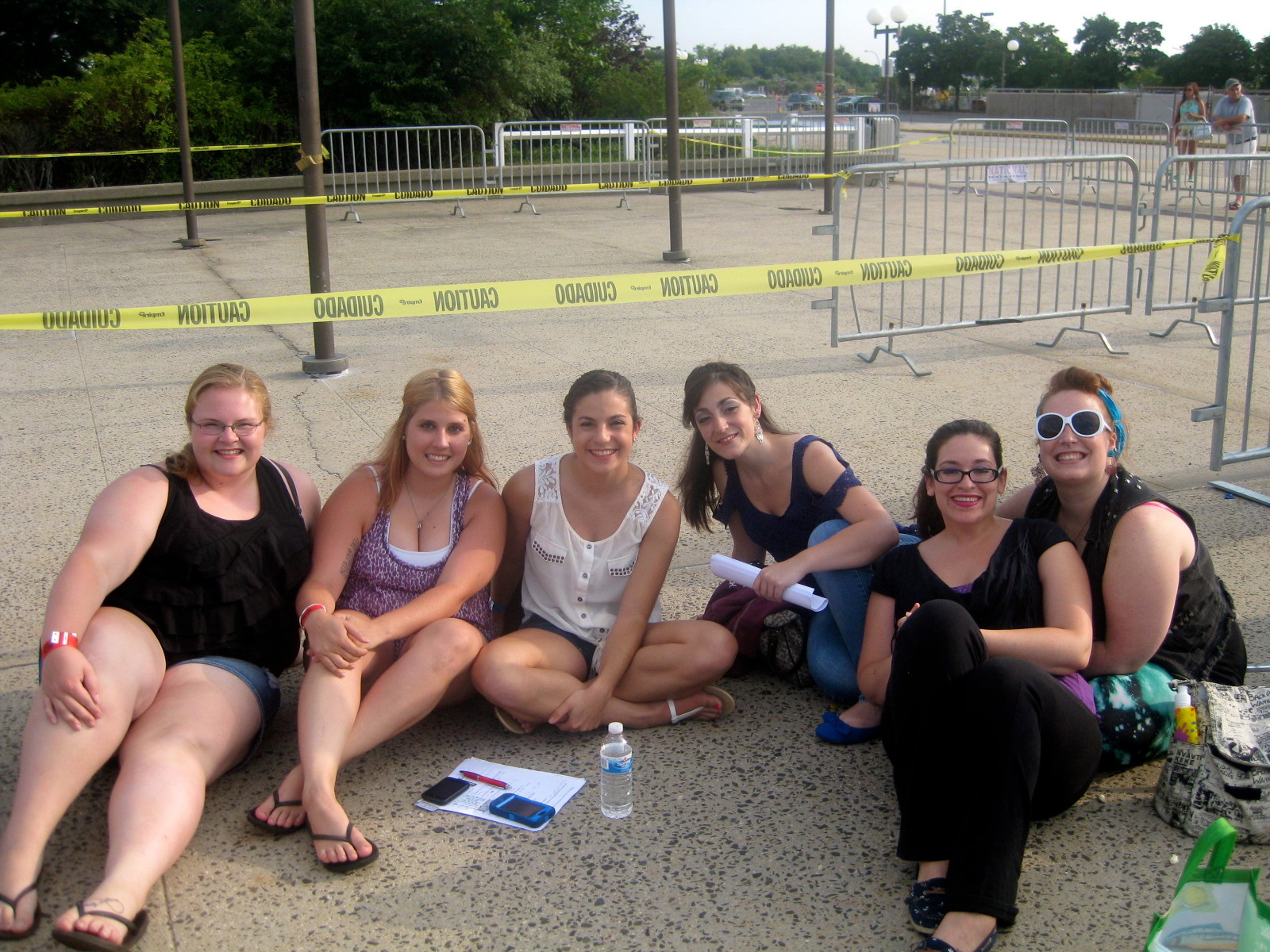 Photos by Allison Leshowitz/Herald
Curie Runk, left, and Amanda Chappell with Gabriella Messina outside the Nassau Coliseum. The trio befriended Paige Bettencourt, Diana Schmidt and Lindsay Schlicker, while filling out audition forms and singing out their nerves.
