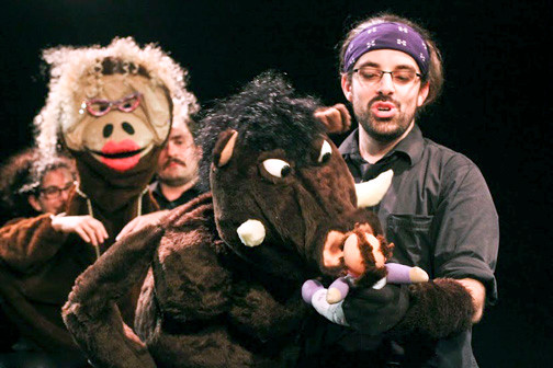 “Avenue Q” meets Dee Snider in a comic interpretation of Shakespeare’s violent tragedy featuring silly-string gore, a bunch of angry goths and a villainous anthropomorphic boa.