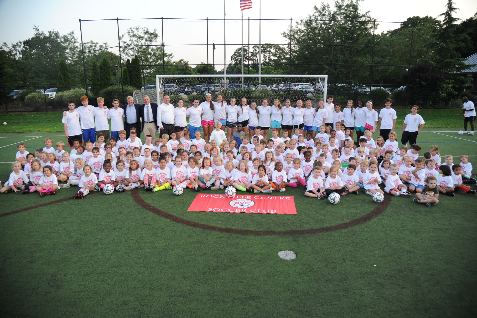 Dozens of people came to Skelos Field for the soccer camp.