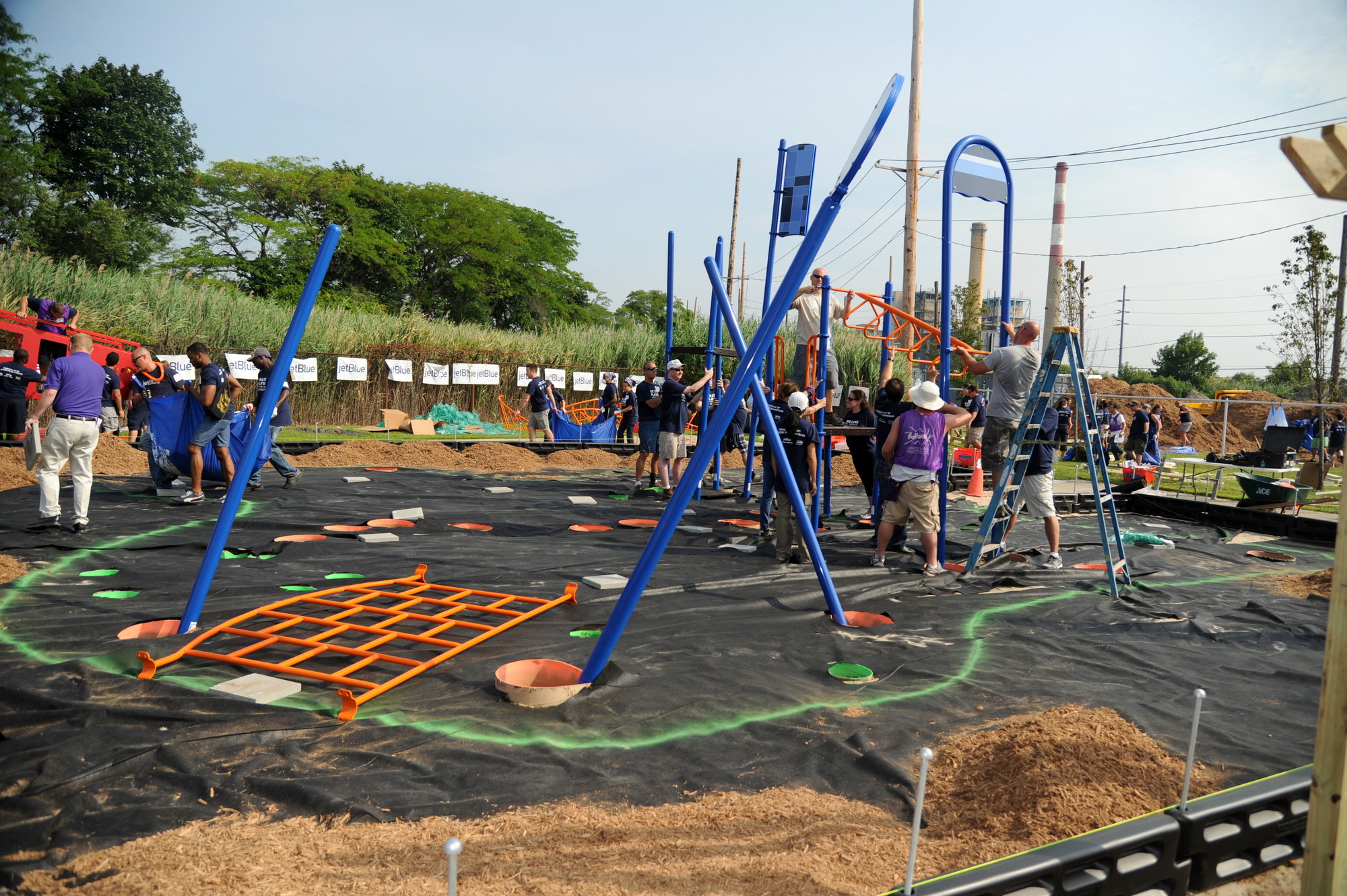 More than 200 volunteers helped to build a new park at 184 Waterford Road.