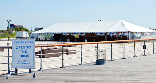 The Smorgasbar is the newest food venue at Jones Beach State Park, featuring numerous vendors from Brooklyn. It was placed on the site of Donald Trump’s proposed restaurant.