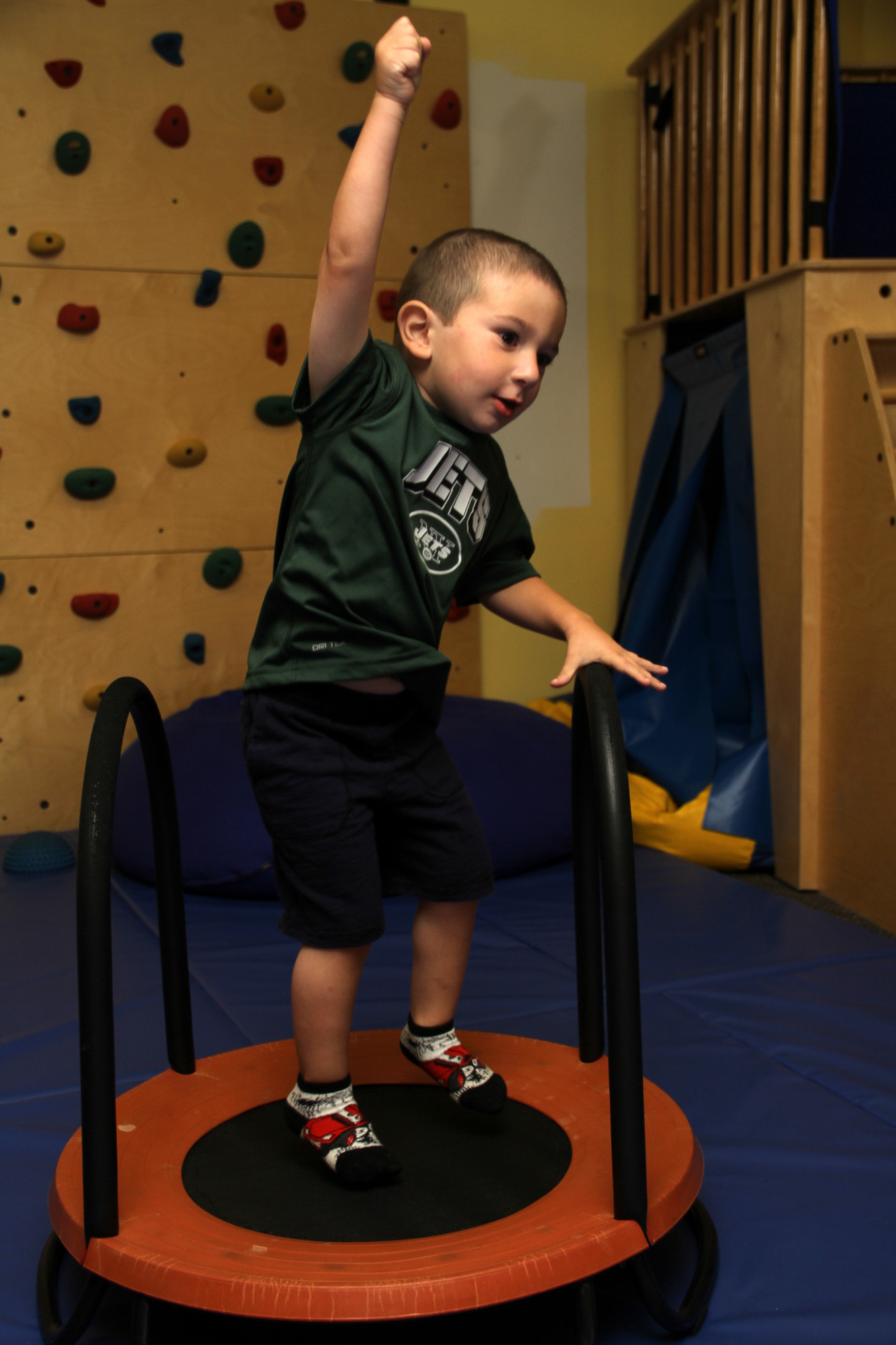 Tyler Shurek, 3, played in the sensory gym located in the Kids First offices in the Leon J. Campo Salisbury Center on Aug. 7.