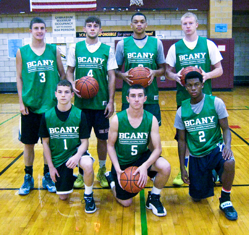 The Nassau Team was comprised of, from top left, Mike Cantanese, Carey High School; Joe Forrier, East Meadow High School; Winston Jones, Valley Stream Central High School, and Sam Robinson, Lawrence High School. In front, from left were Joseph Santoro, Island Trees High School; Daniel Fusco, East Rockaway High School, and William Ellis, Valley Stream Central High School.