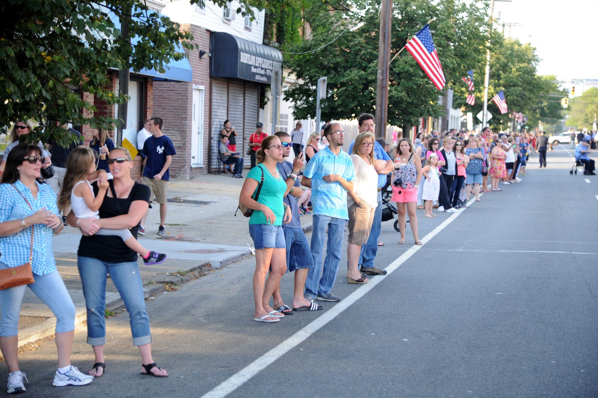 Residents lined the streets to support the firefighters.