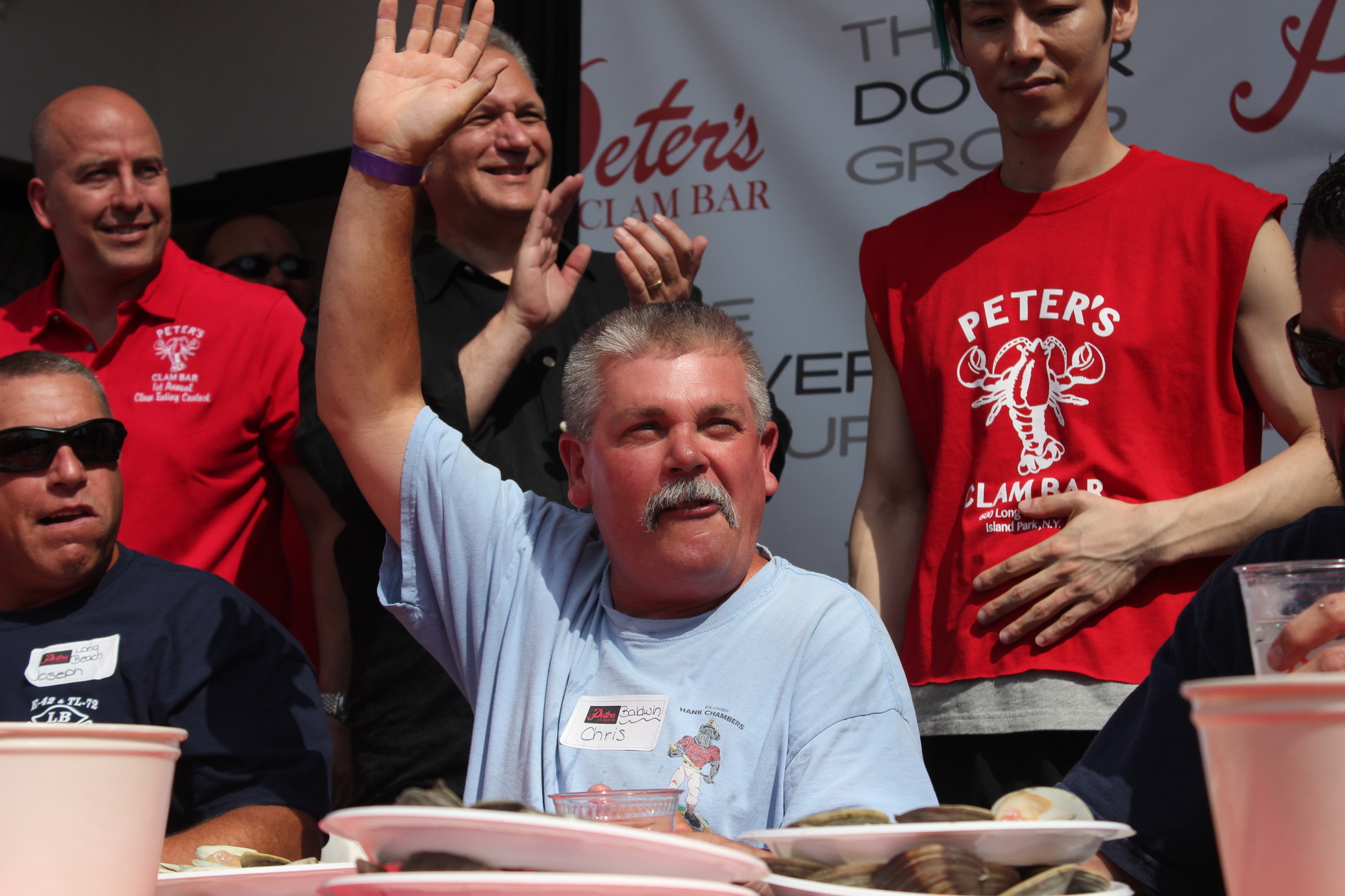 Former chief from Baldwin Chris Neville ate 91 clams total to secure third place overall.
