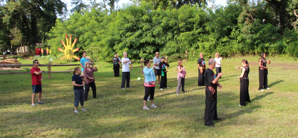 Residents and instructors took to the Baldwin Community Garden last Saturday to practice tai chi. Volunteers are looking to make the garden a destination for all of Baldwin, and plan to host more programs in the future.