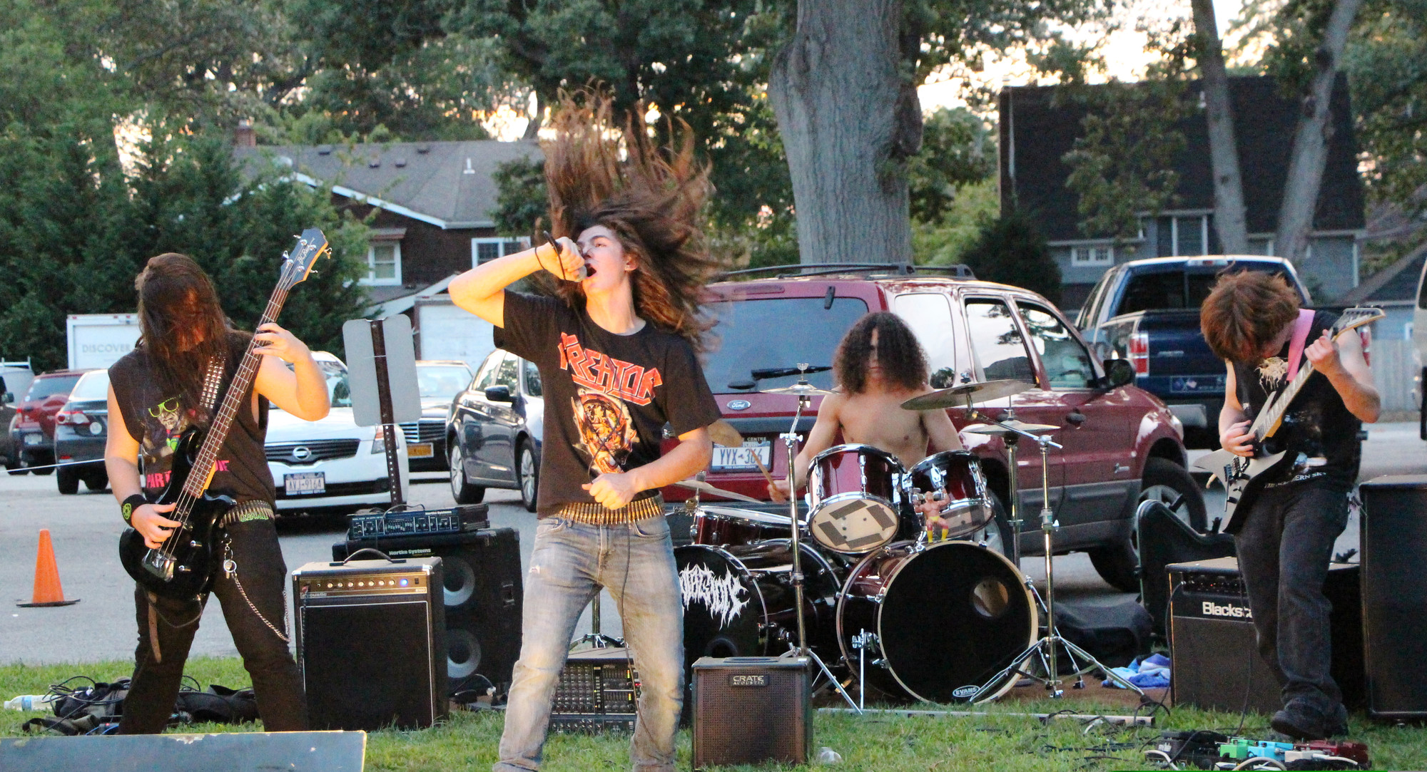 Locus Mortis, a heavy metal band, played several head-banging songs.