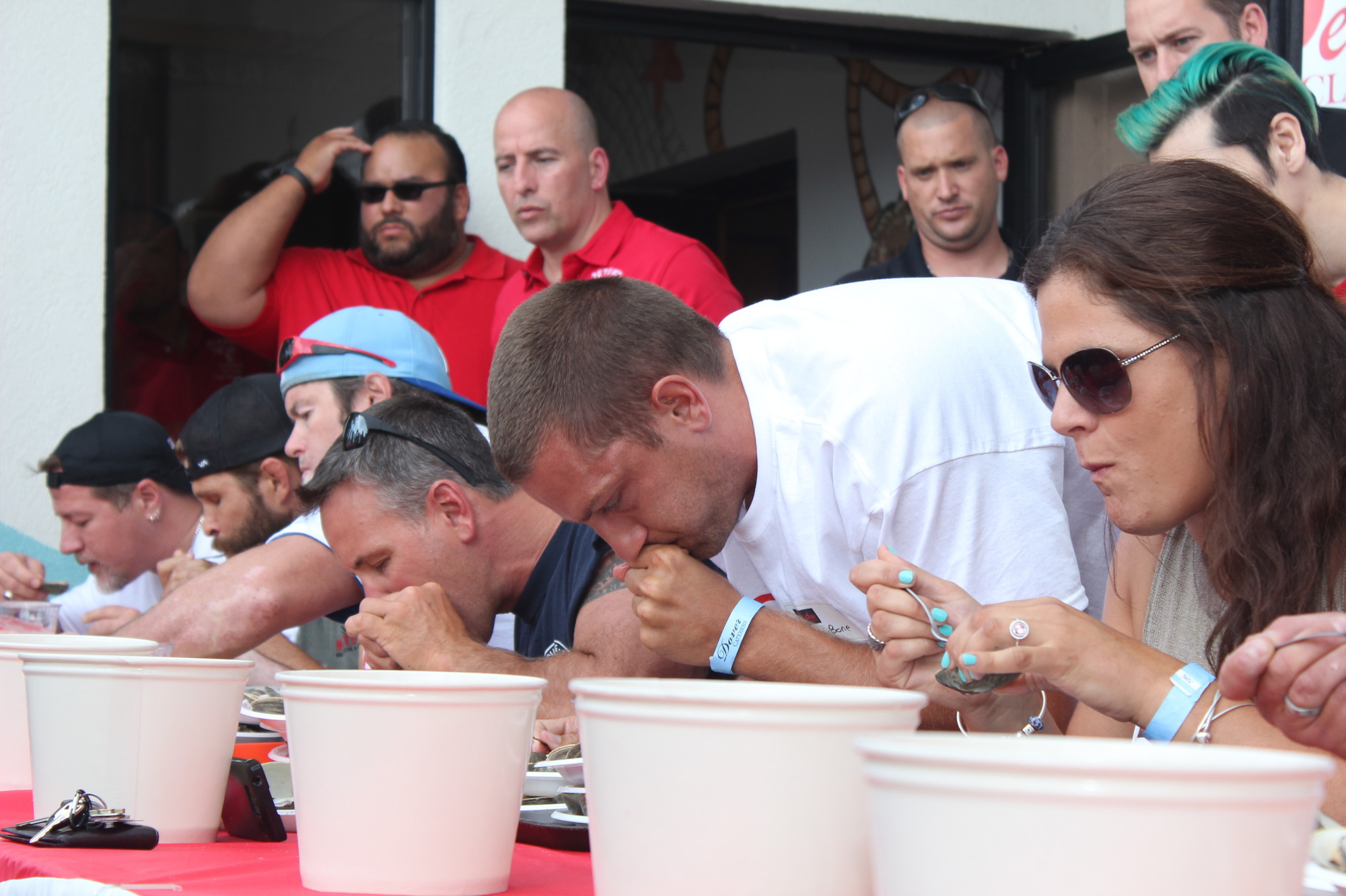 Contestants from all over Nassau County came to take part in Peter’s Clam Bar clam-eating competition. The contest benefitted Nassau firehouses.