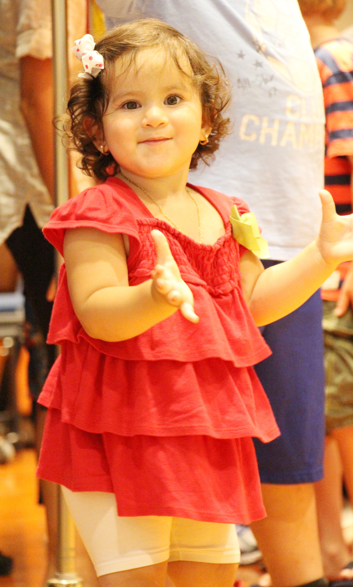 Jarelyn Alfaro, 2, clapped and stomped to the Science Nutrition Song,  while having a lot of fun.