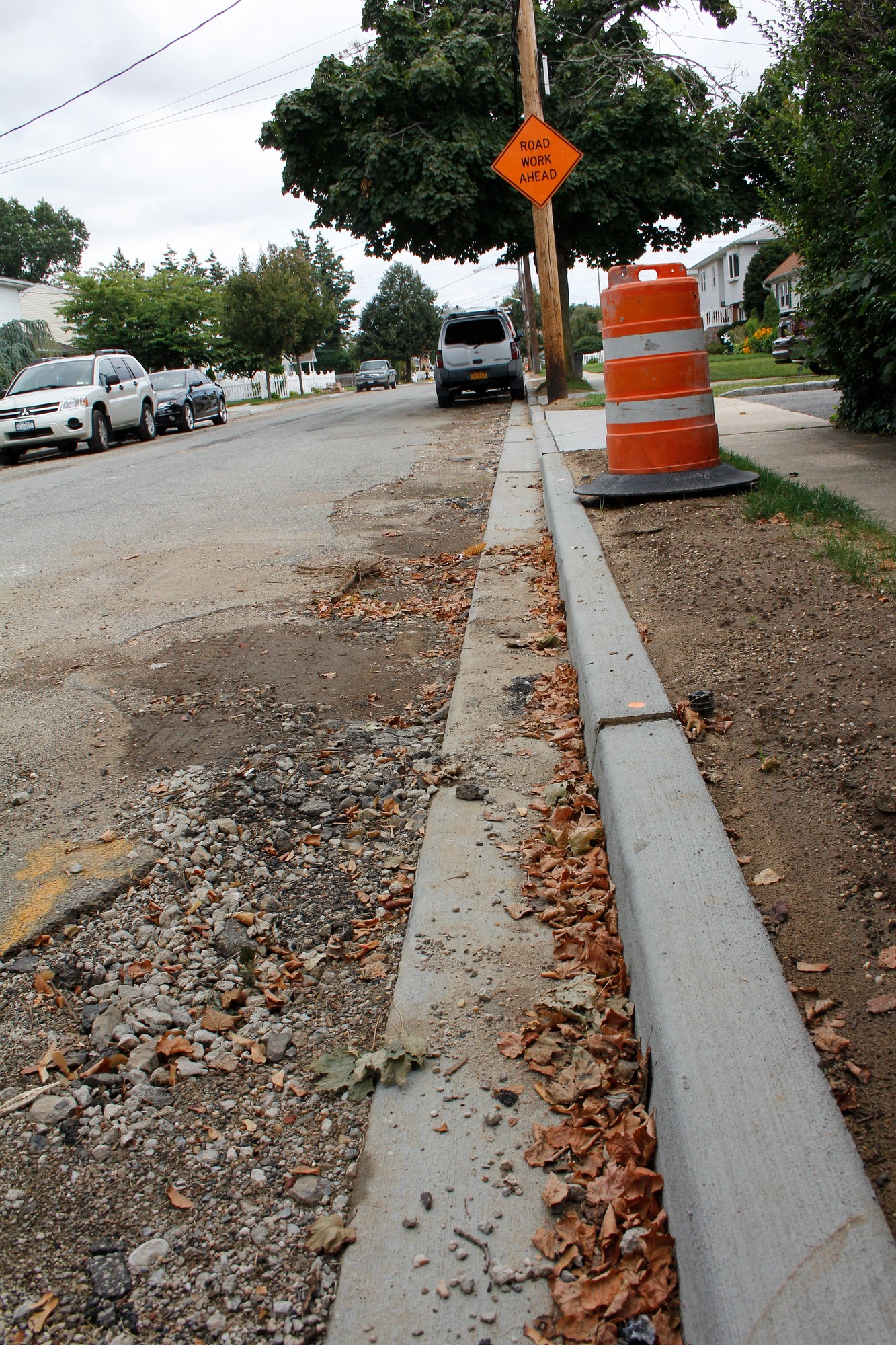 New curbs will be installed as part of the road improvement project.