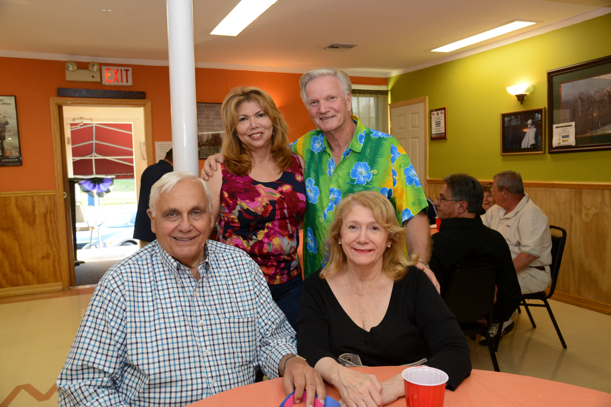 fellow Kiwanis Guests at the East Rockaway Kiwanis BBQ  from Island Park - seated Mikey and Marie Hastava, standing  from Baldwin Martha and Peter Meitenkorte
