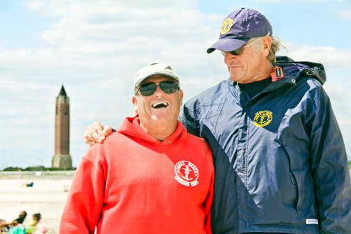 “I trust him so much with everything that goes on down here,” East Bathhouse Ocean Capt. Tom Curtin, left, says of Lee Hahn, his longtime friend.