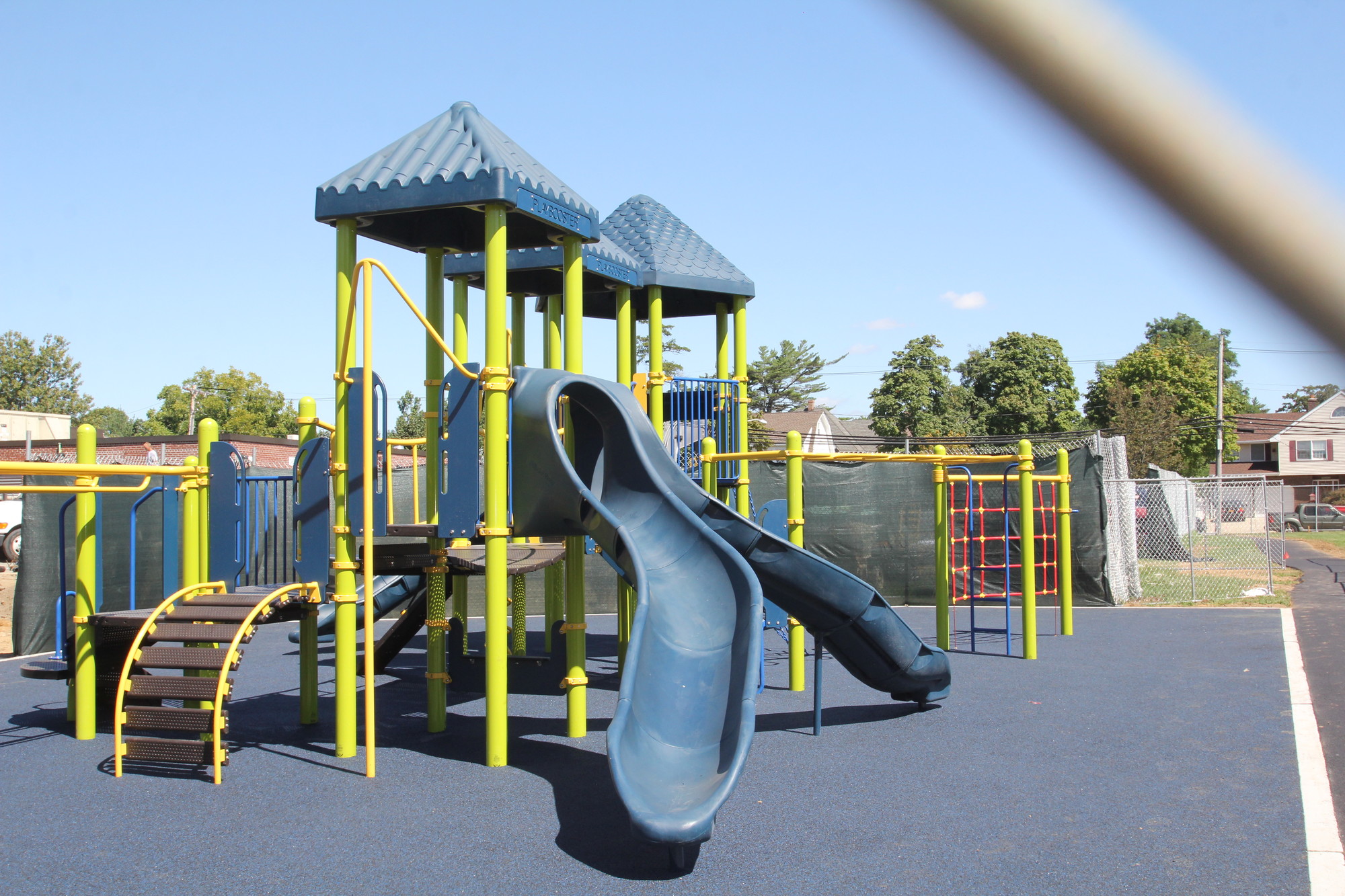 The new playground at Watson is assembled and ready for students to play on when school resumes this week.