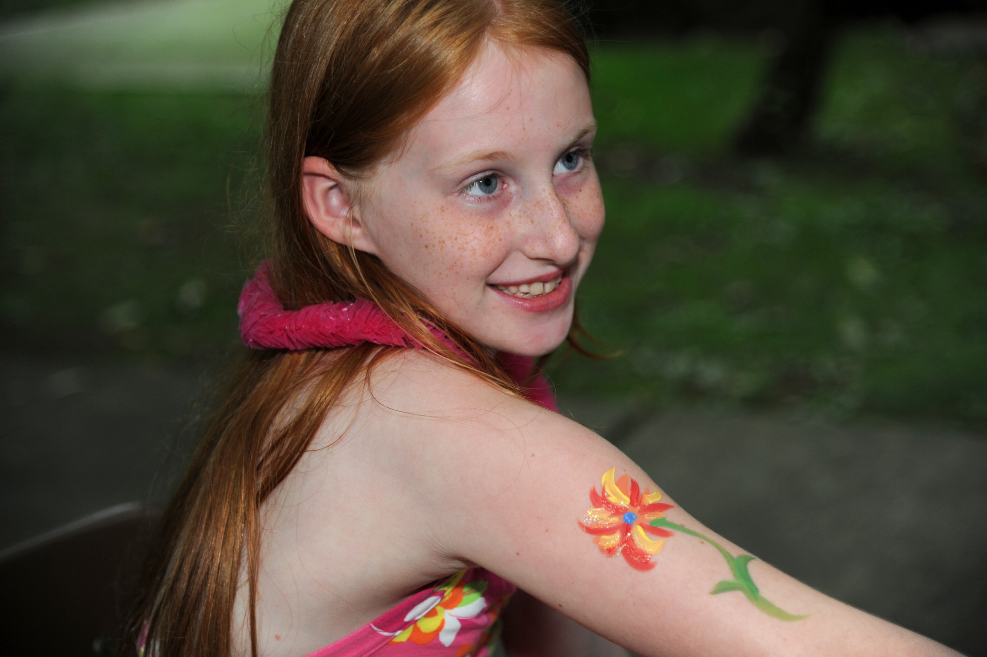 Allison Sinnott, 8, showed off her colorful new tattoo.