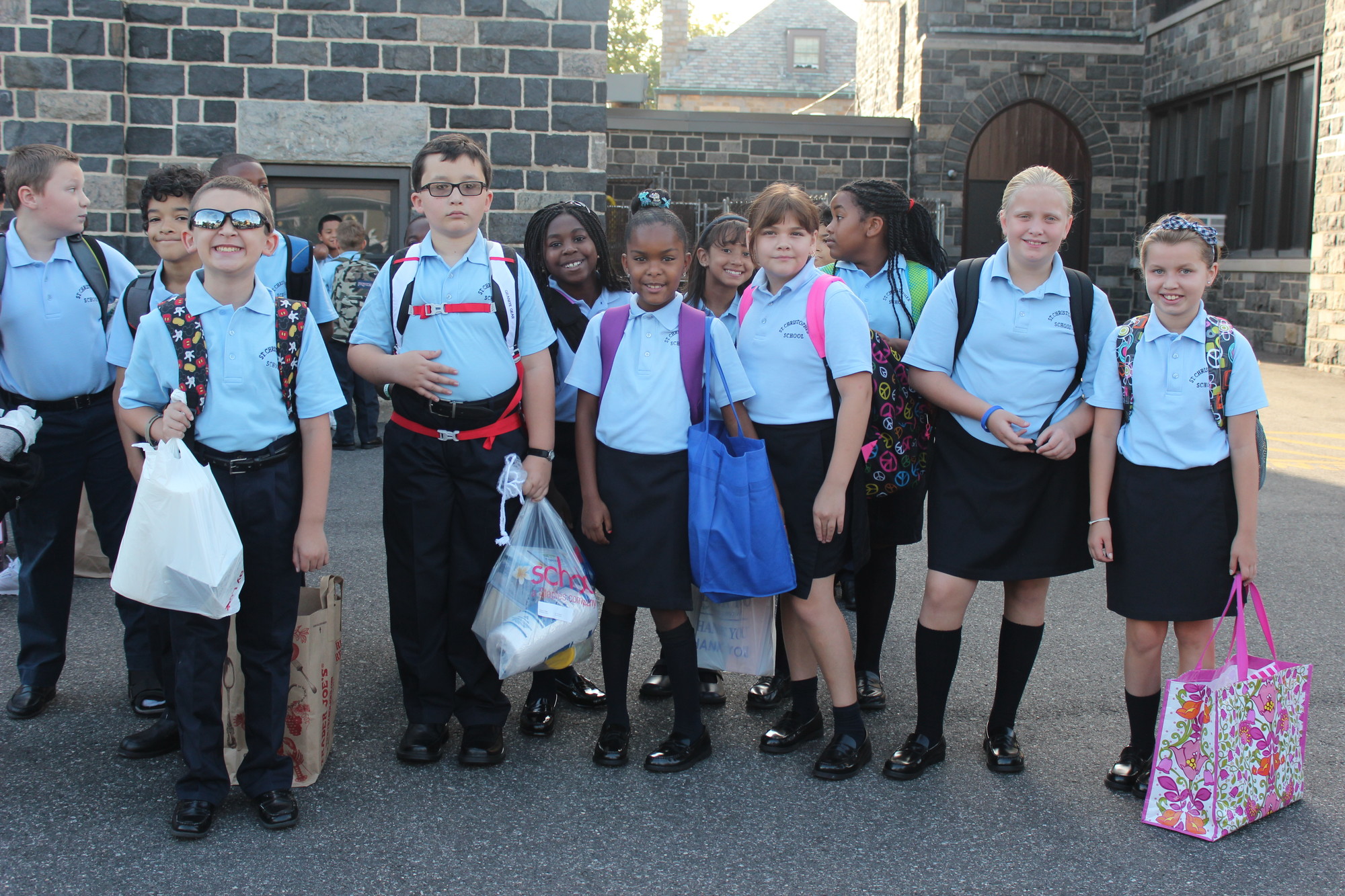 Fifth graders at St. Christopher School waited for the first day to begin.