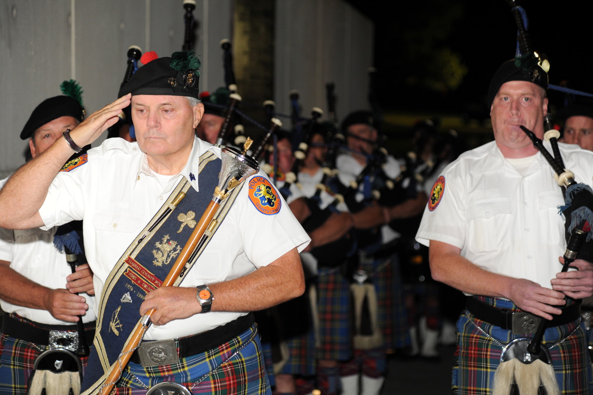 Bagpipers closed the Sept. 8 ceremony with a rendition of “God Bless America.”