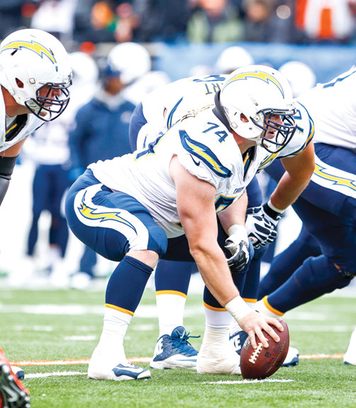 East Meadow High School alum and San Diego Chargers Center Rich Ohrnberger stepped in as an injury replacement on Monday Night Football last week
