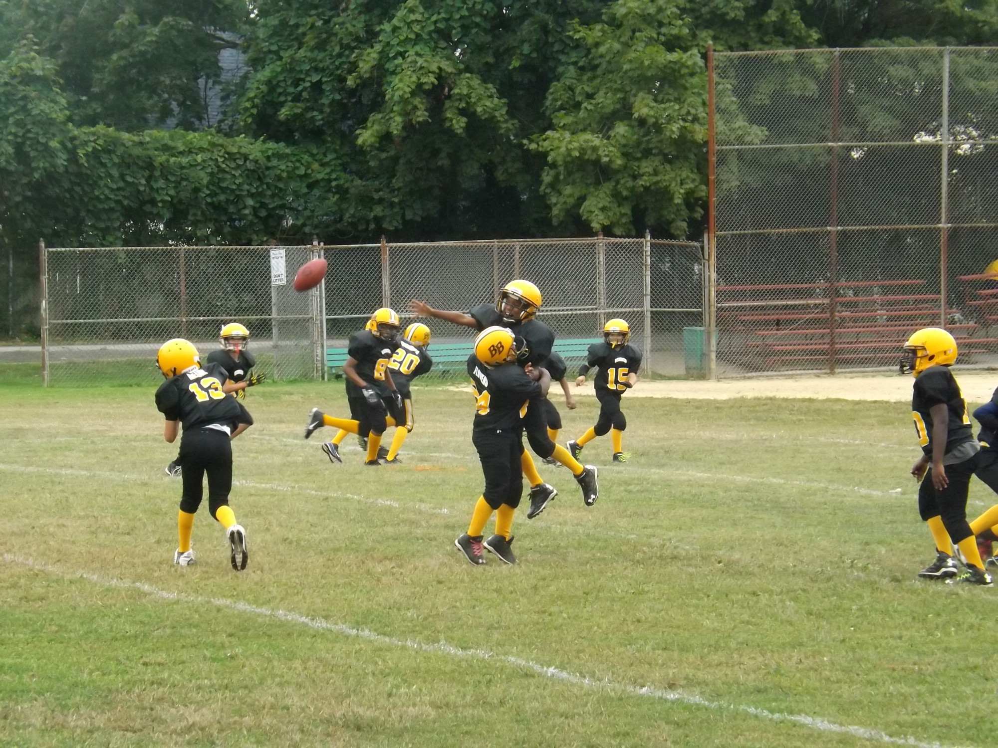 The Baldwin Bombers ran short practices on Sept. 13, the day before their regular season kicked off.
