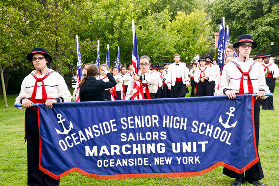 The Oceanside High School marching band, directed by Michael Vetter, played a military medley.