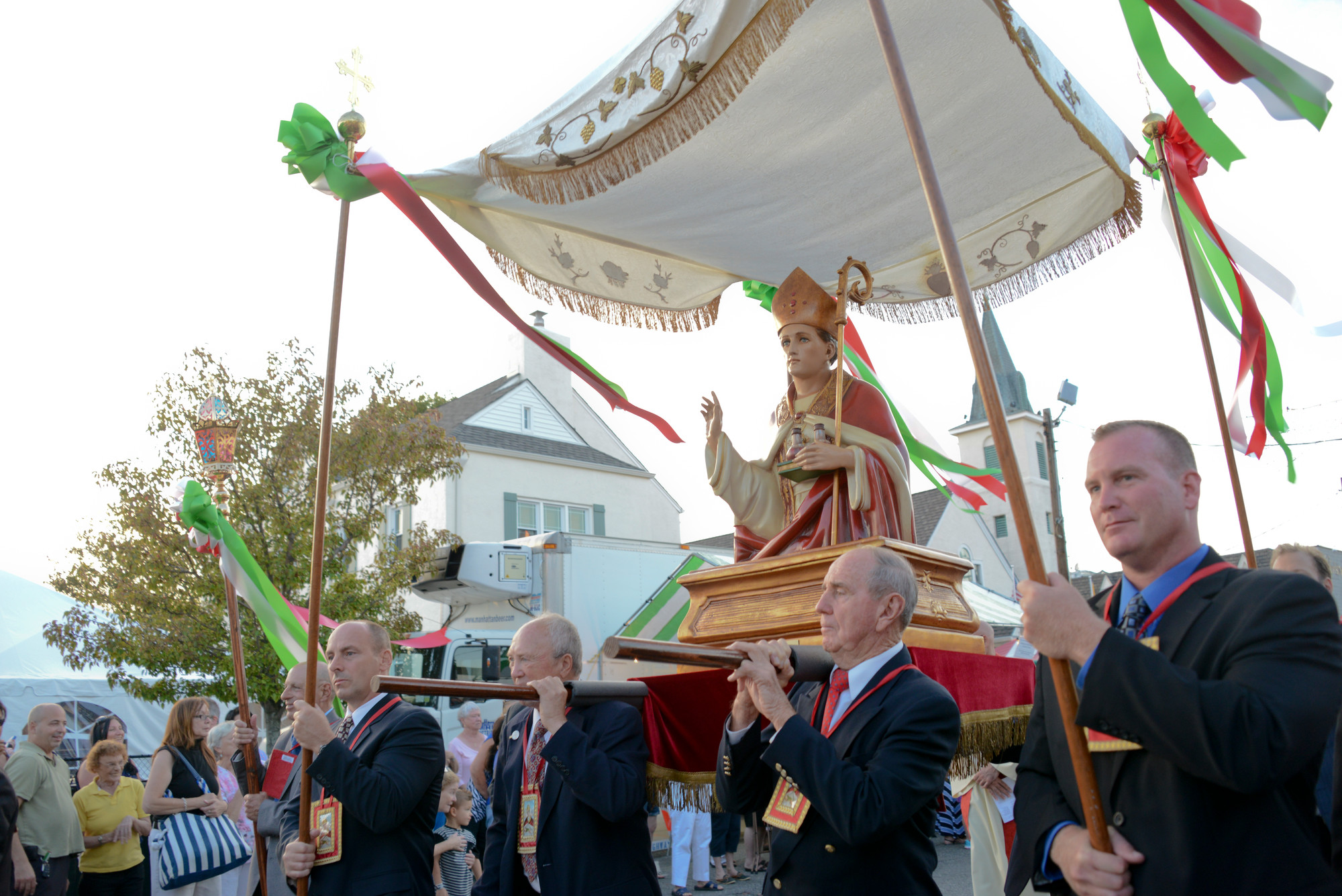 The Statue of San Gennaro was displayed during the opening parade of the Feast on September 4.