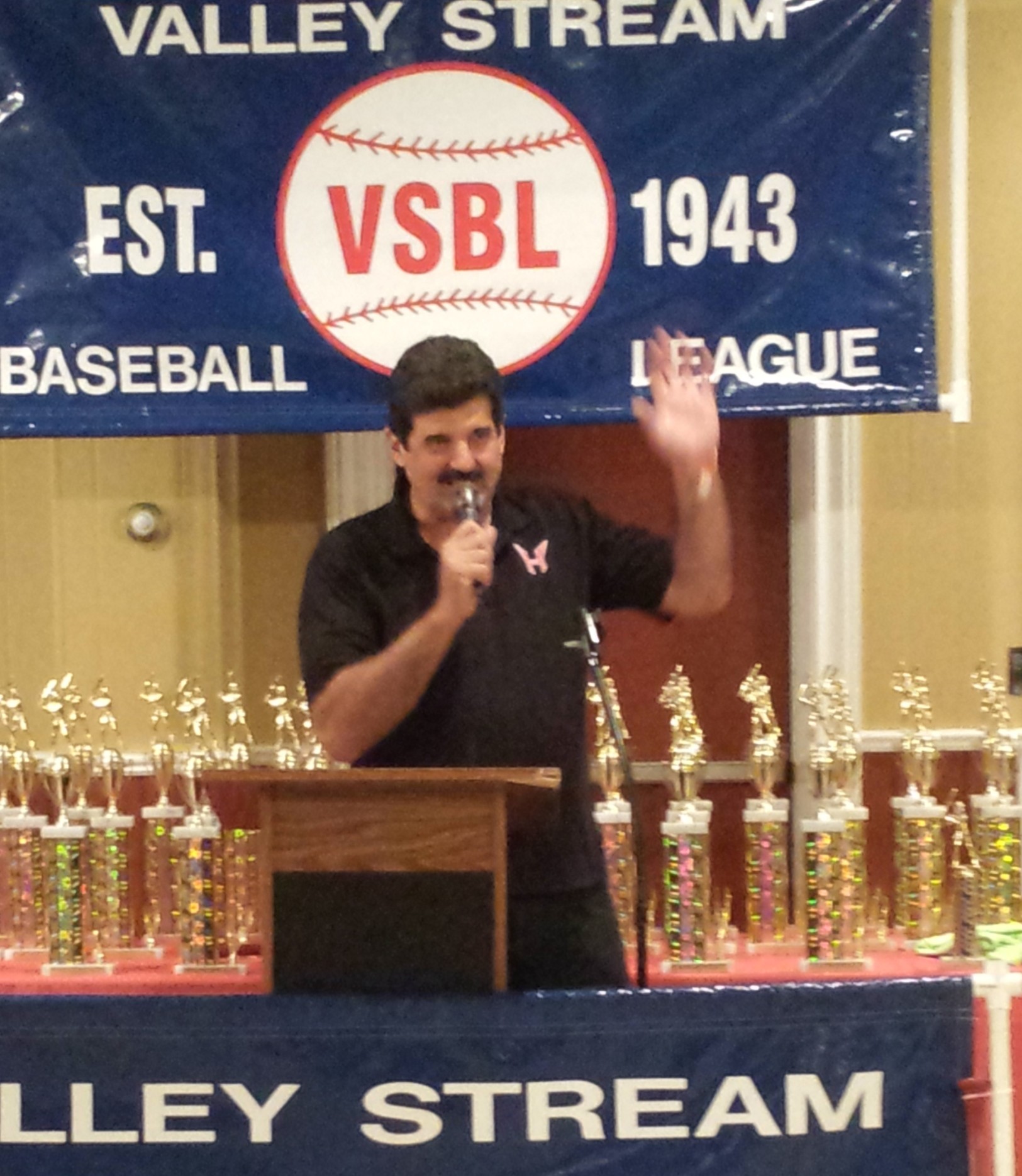 In his speech at the Valley Stream Baseball League award ceremony, Valley Stream Baseball League President Bob Inzerillo thanked the coaches of all the league's teams