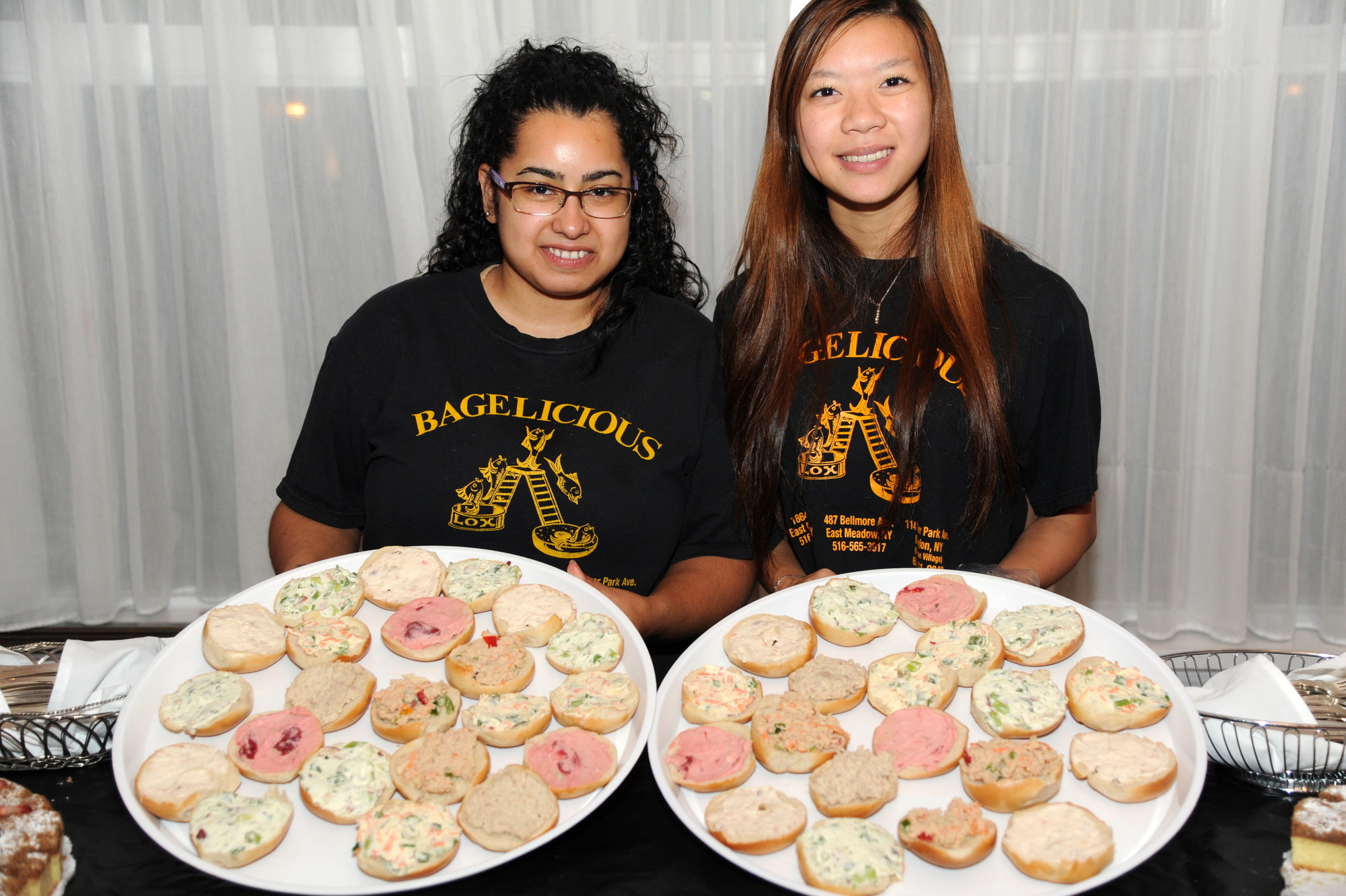 Casandra Montalvo and Emily Lee, represented Bagelicious, offered tasty bagels for the hundreds in attendance.