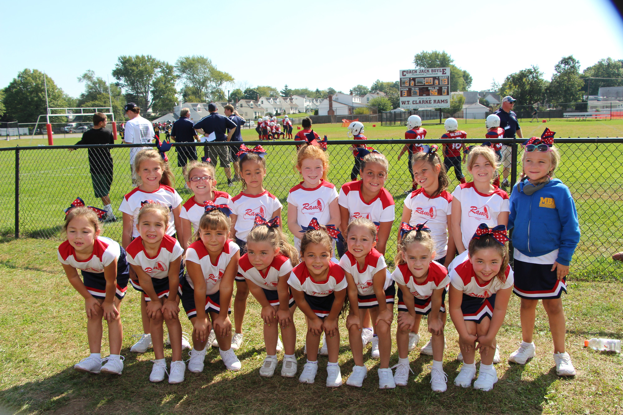 PAL cheerleaders, between the ages of five and nine, cheered on the crowds.
