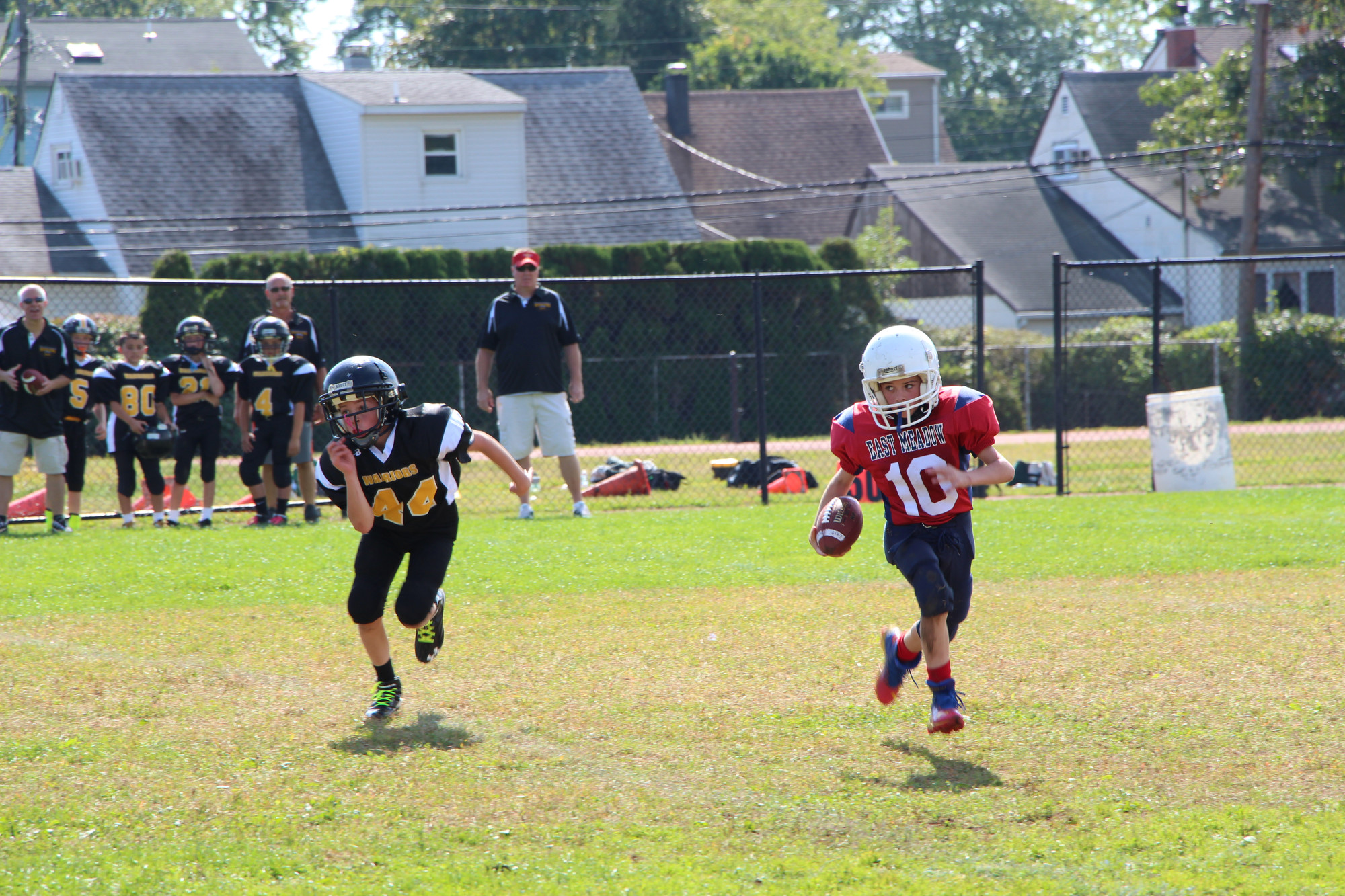 local football players of all ages took the field to play games throughout the day.