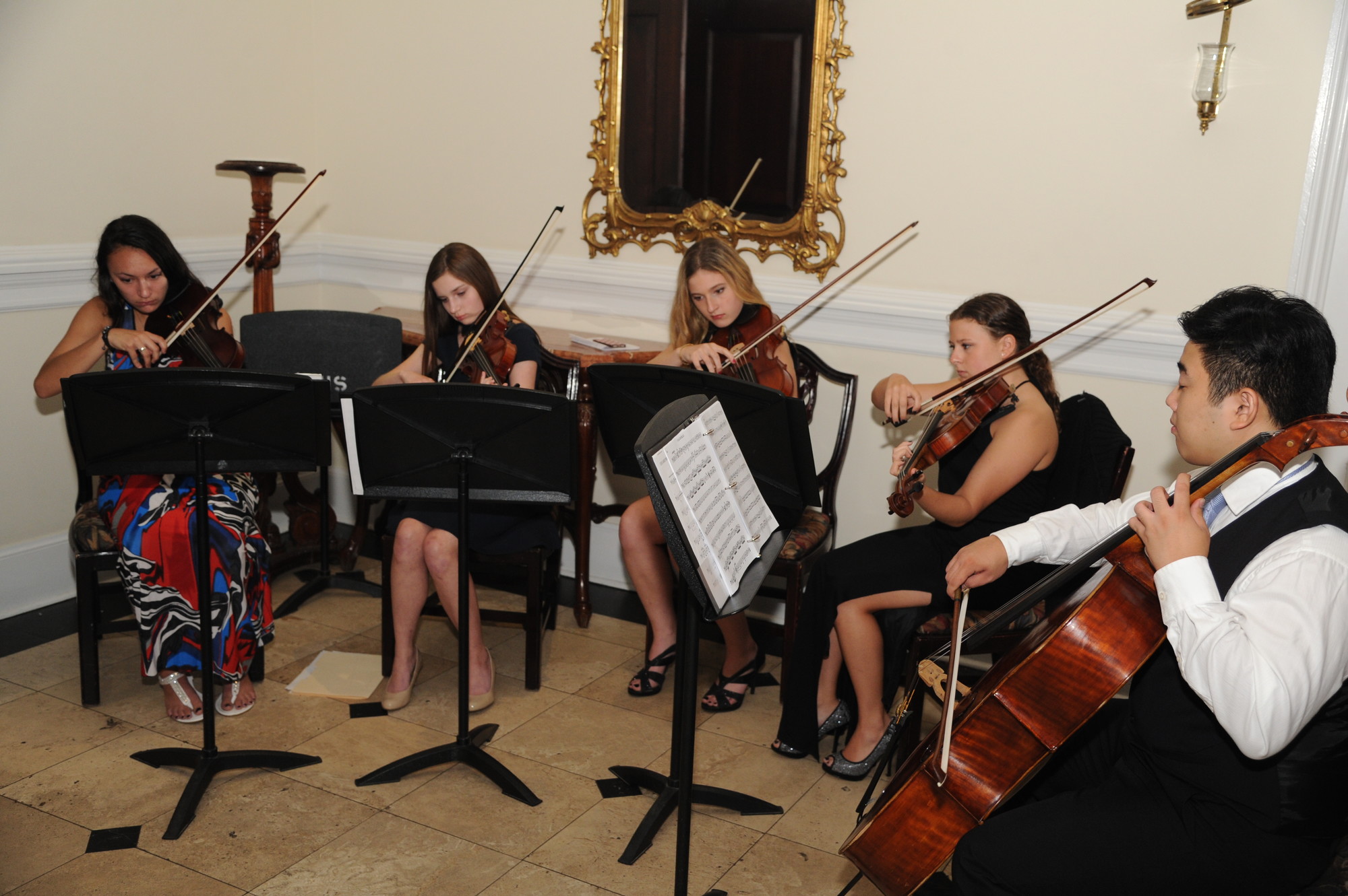 The String Ensemble from East Meadow High School entertained the crowd.