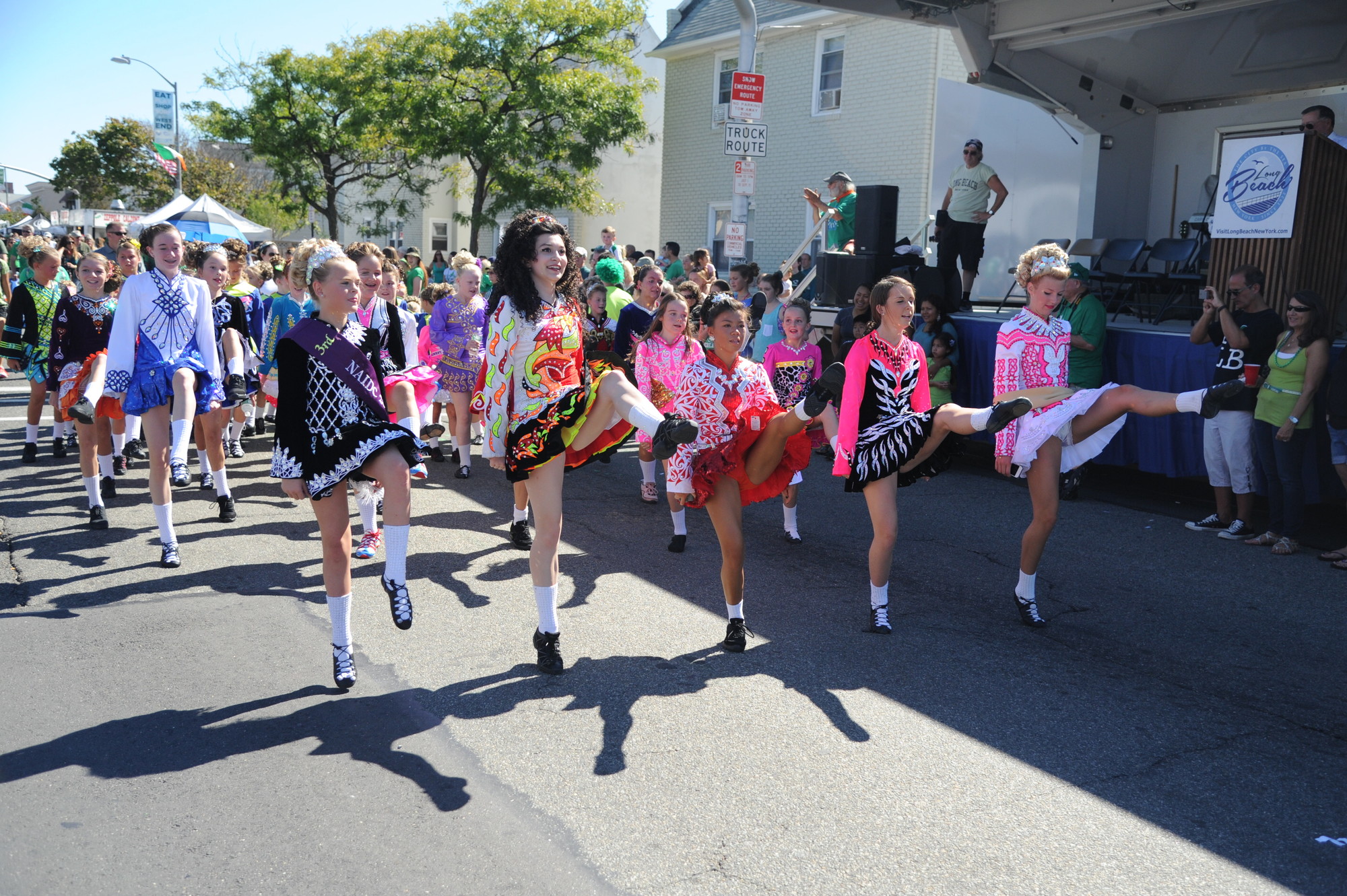 Dancers from the Hagen School of Irish Dance, above, were among the groups that marched in the 25th annual Saint Brendan the Navigator Long Beach Irish Day Parade and Festival, organized by the Ancient Order of Hibernians Division 17, last Saturday.