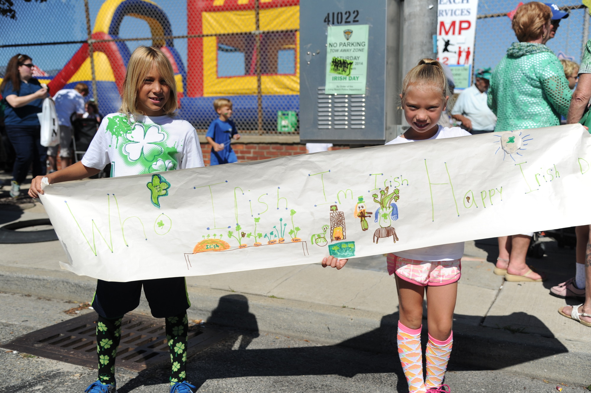 Charlie, 9, and Jacqueline Freitag, 8, showed their Irish pride last Saturday.