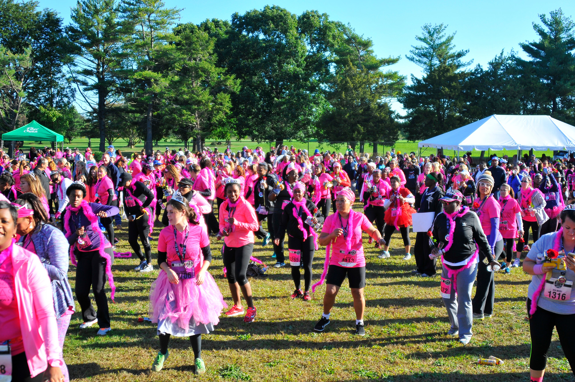 Participants of the Diva Run danced and celebrated the end of the race.