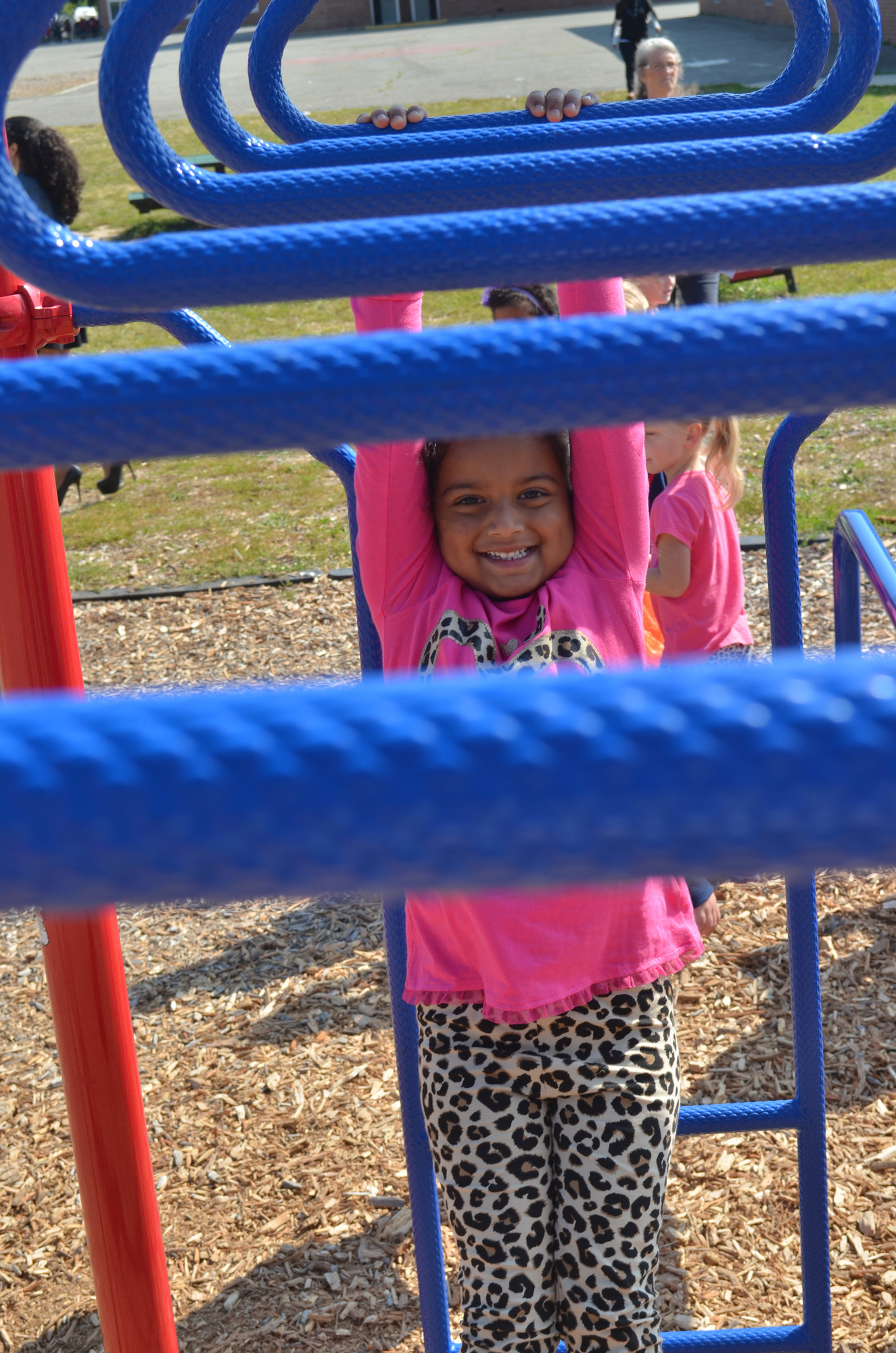 Kindergartener Alyssia Bedessi had a great time on the new playground.