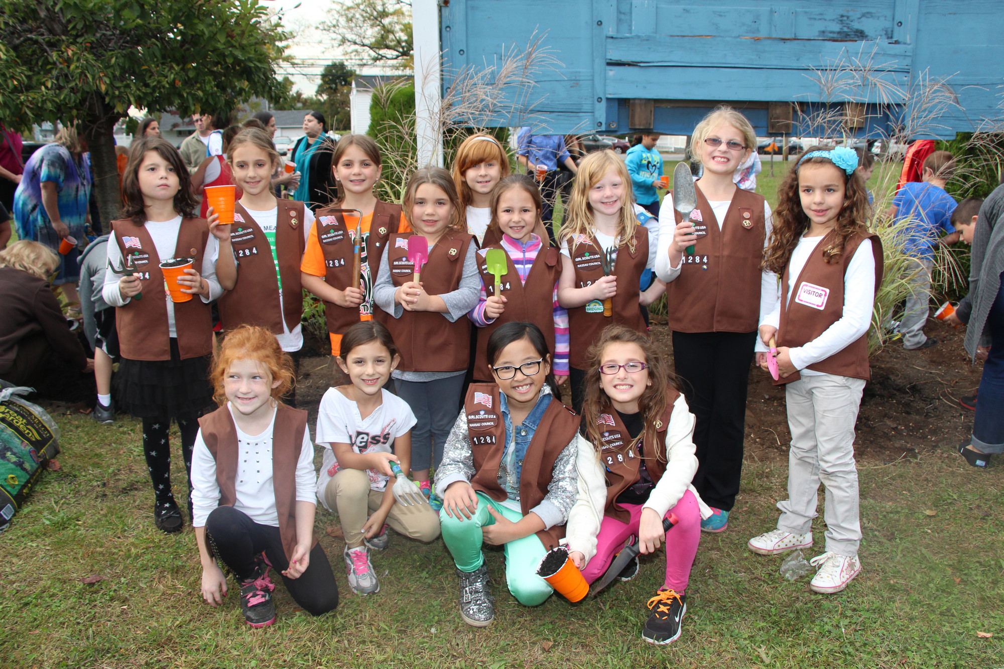 Brownie Troop 1284, who are all second and third graders at Bowling Green, was one of many local scout troops who participated in the planting event.