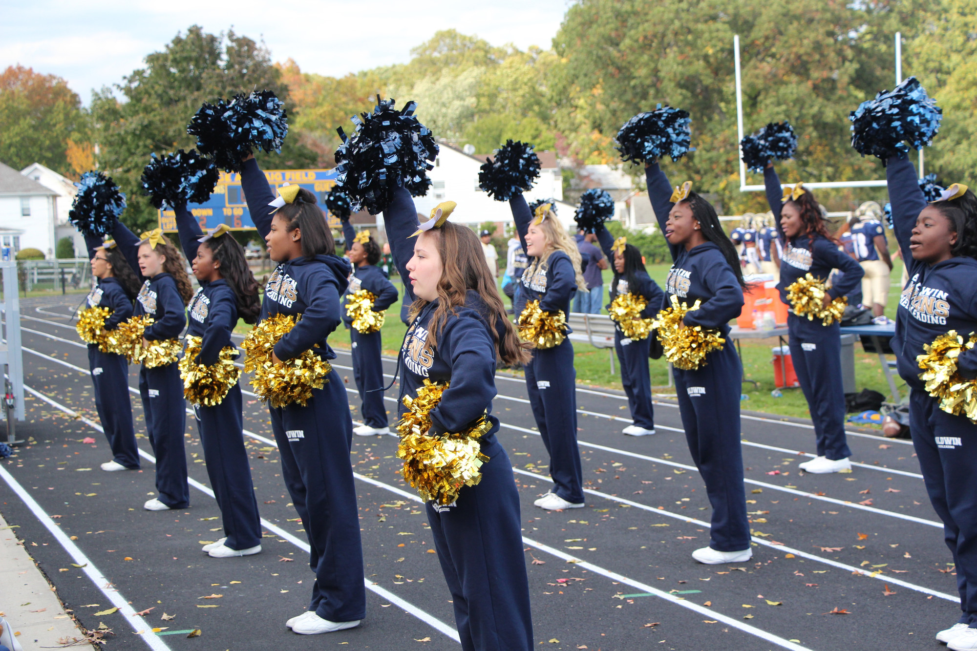 The Varsity Cheerleading Squad got the crowd riled up.