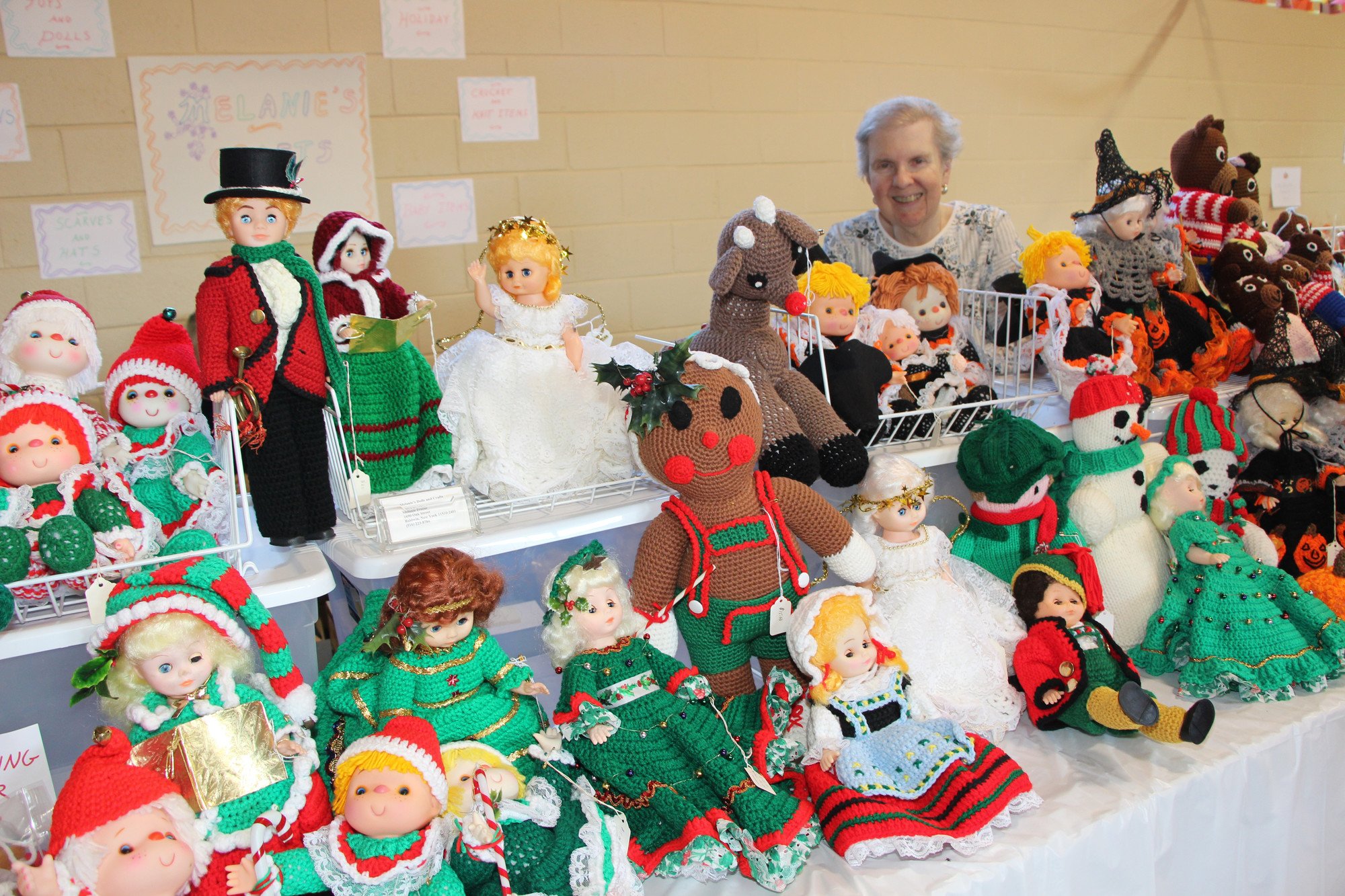 Melanie Freese had a number festive dolls on display.